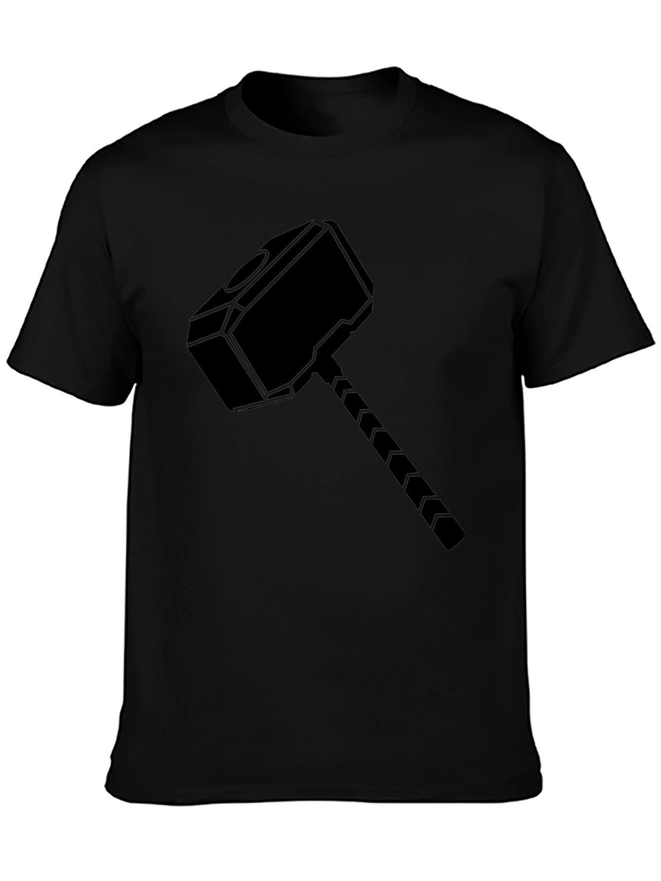 Thor Hammer Graphic Tee - Black Cotton Blend