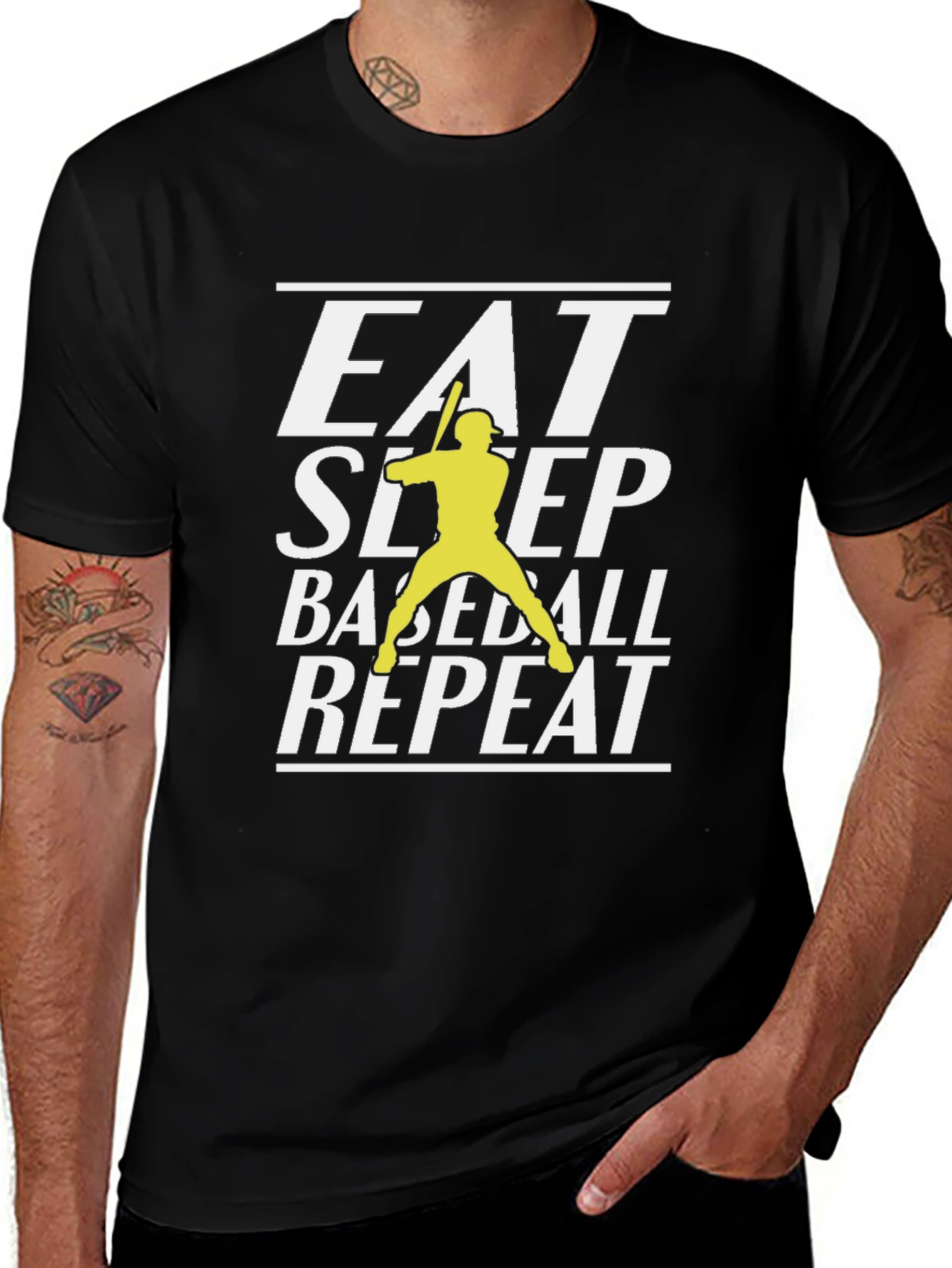 Eat Sleep Baseball Repeat Graphic T-Shirt