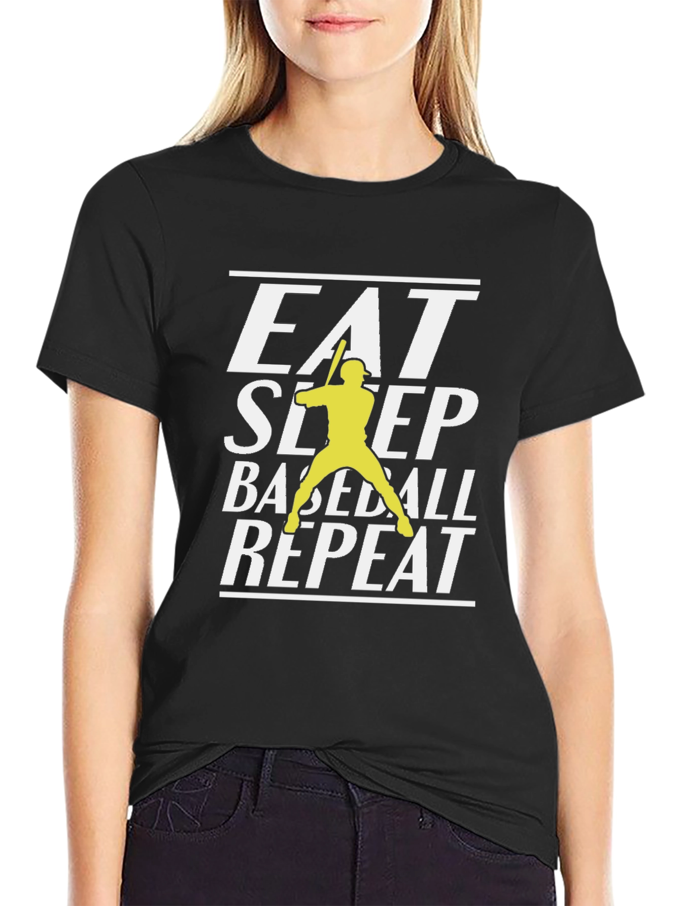 Eat Sleep Baseball Repeat Graphic T-Shirt