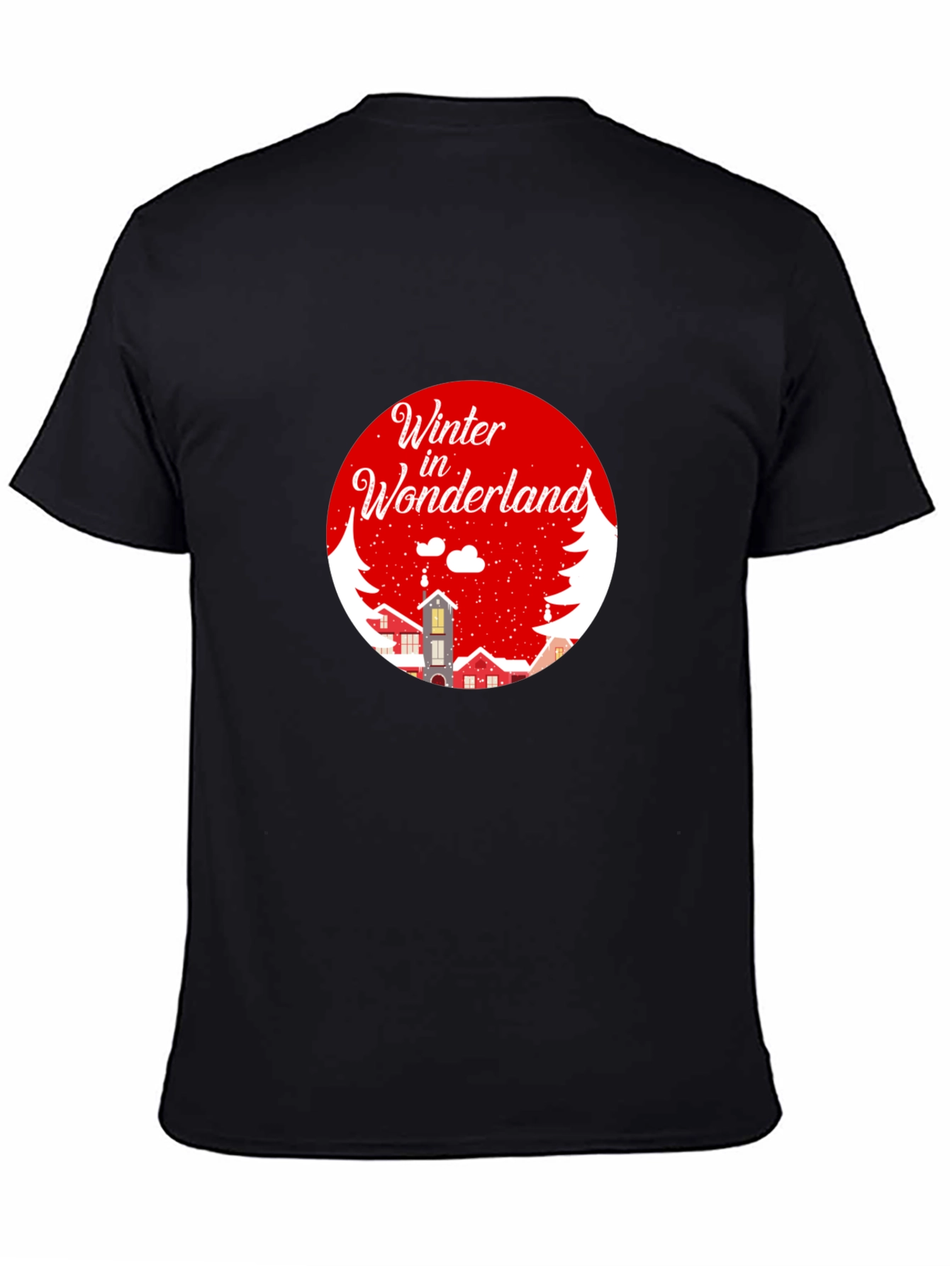 Winter Wonderland Graphic Tee - Black Cotton Blend