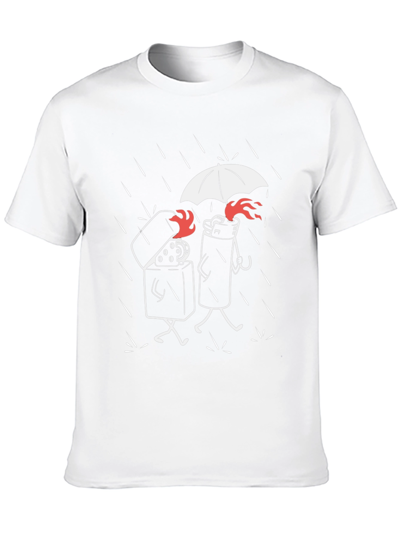 Humorous Lighter Graphic Tee - Black Cotton Blend