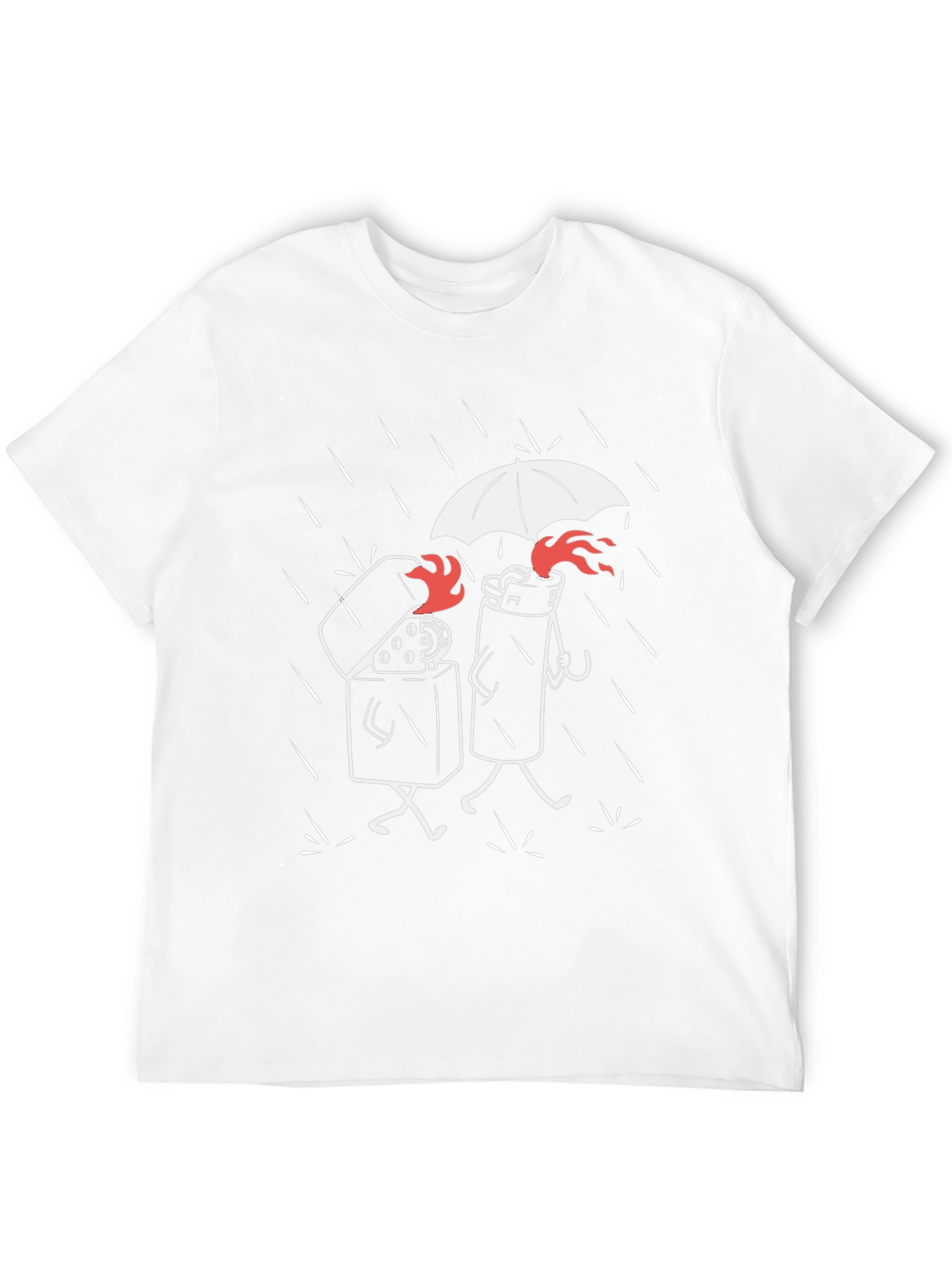 Humorous Lighter Graphic Tee - Black Cotton Blend
