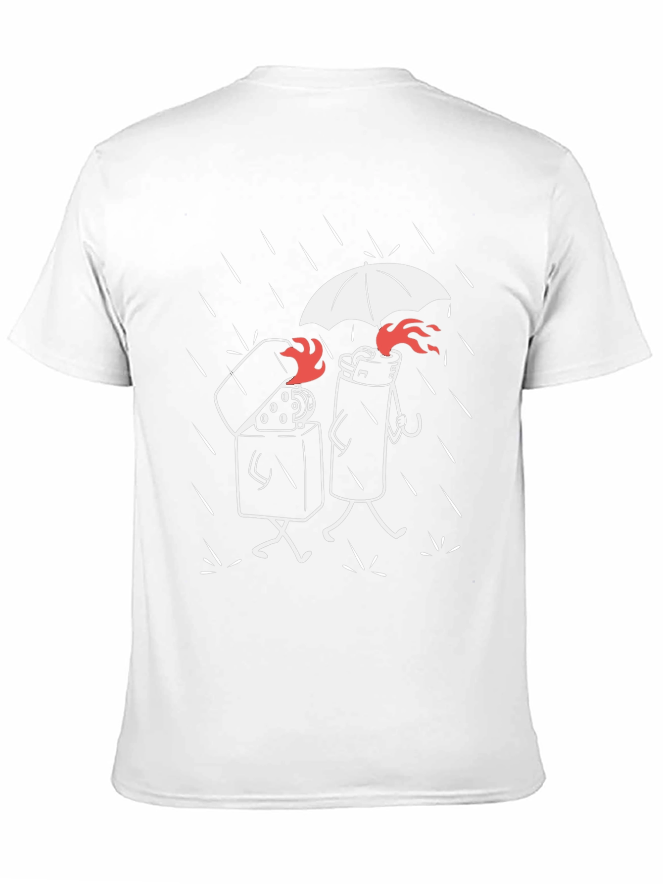 Humorous Lighter Graphic Tee - Black Cotton Blend