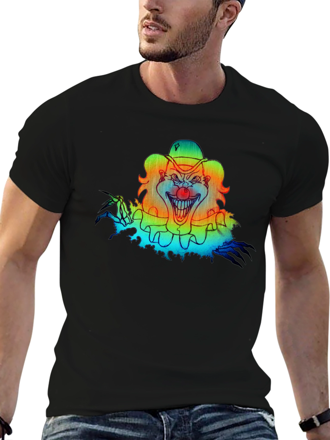 Scary Clown Graphic Tee - Black T-Shirt