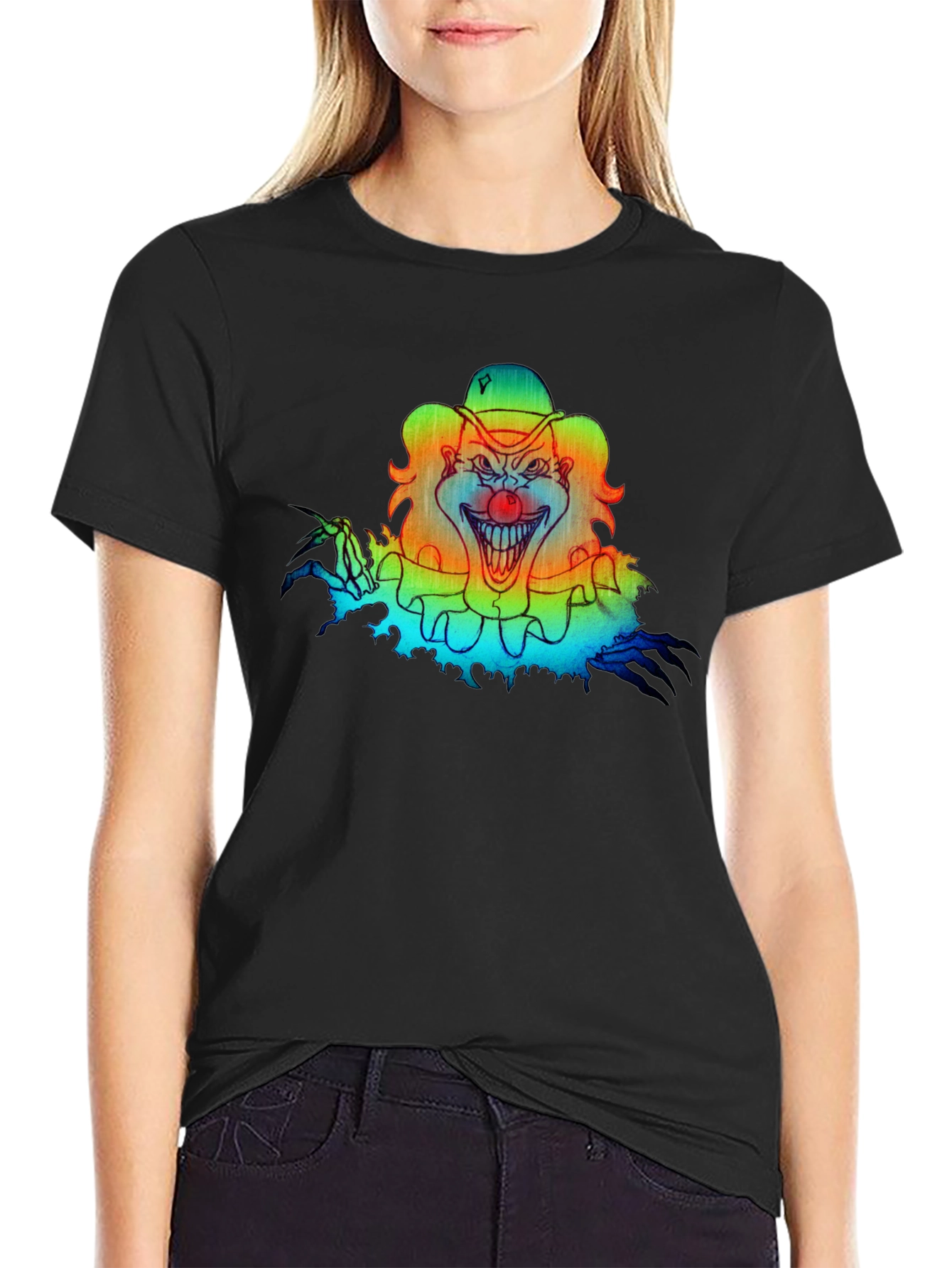 Scary Clown Graphic Tee - Black T-Shirt