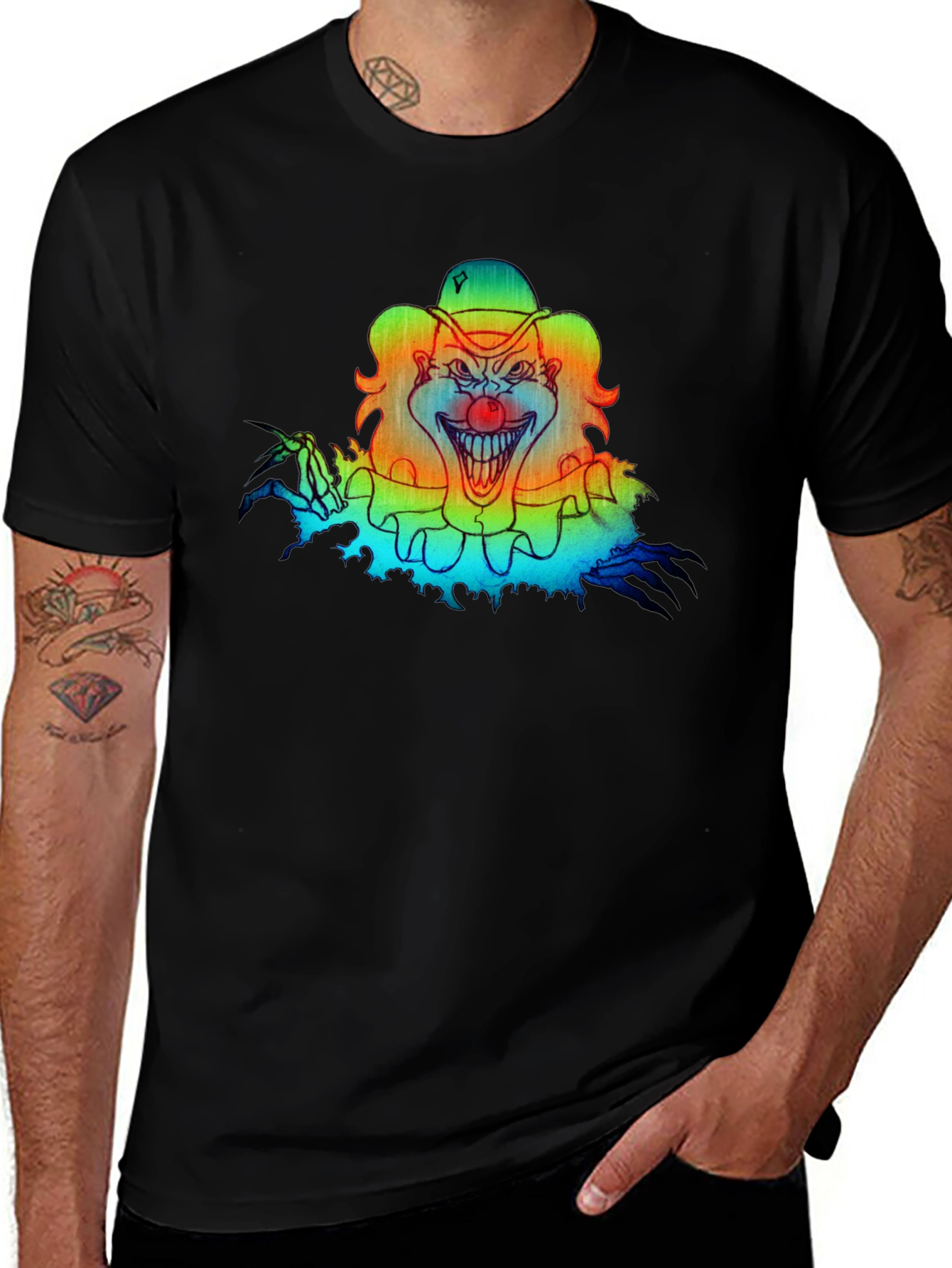 Scary Clown Graphic Tee - Black T-Shirt