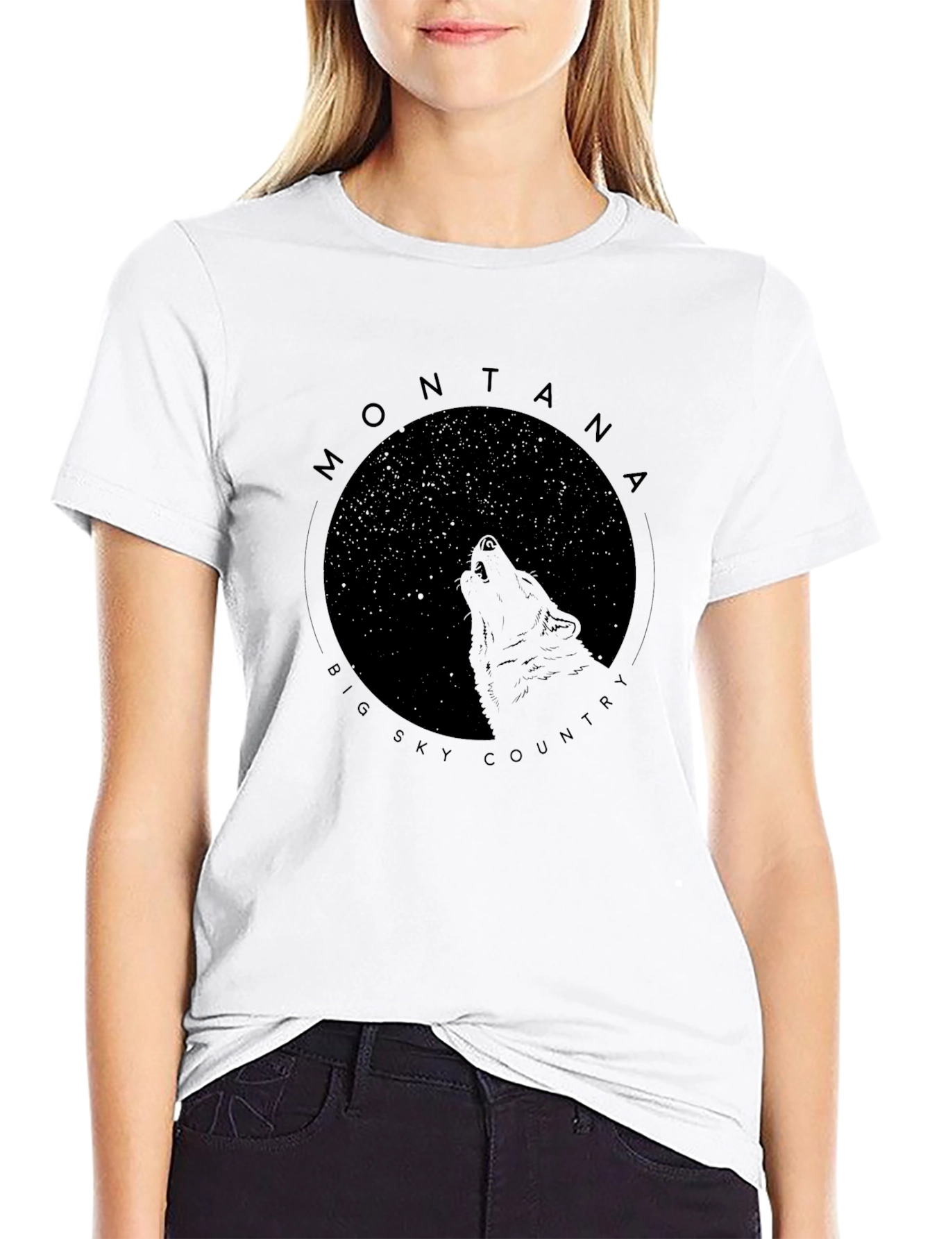 Montana Big Sky Country Wolf Graphic Tee