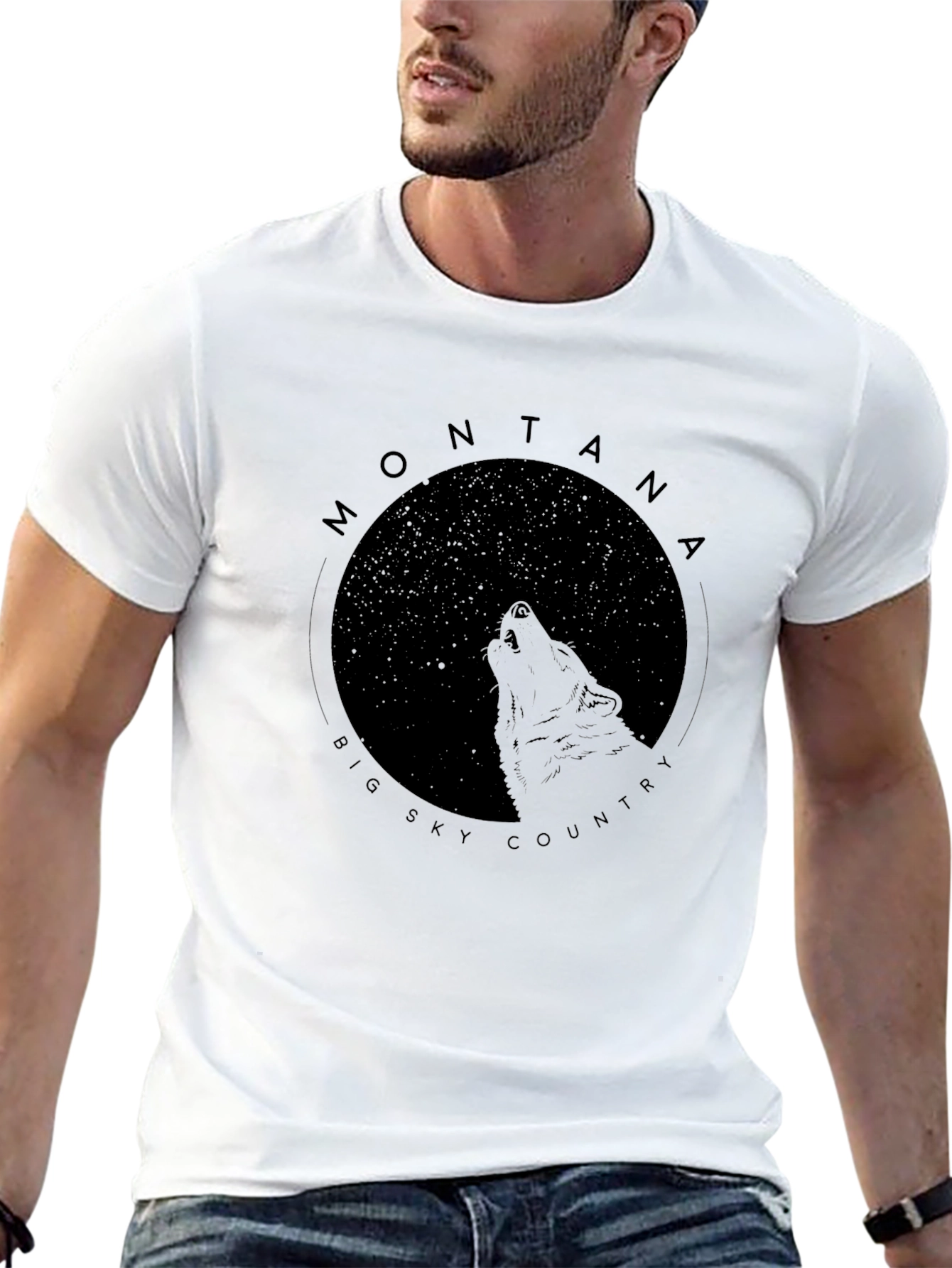 Montana Big Sky Country Wolf Graphic Tee