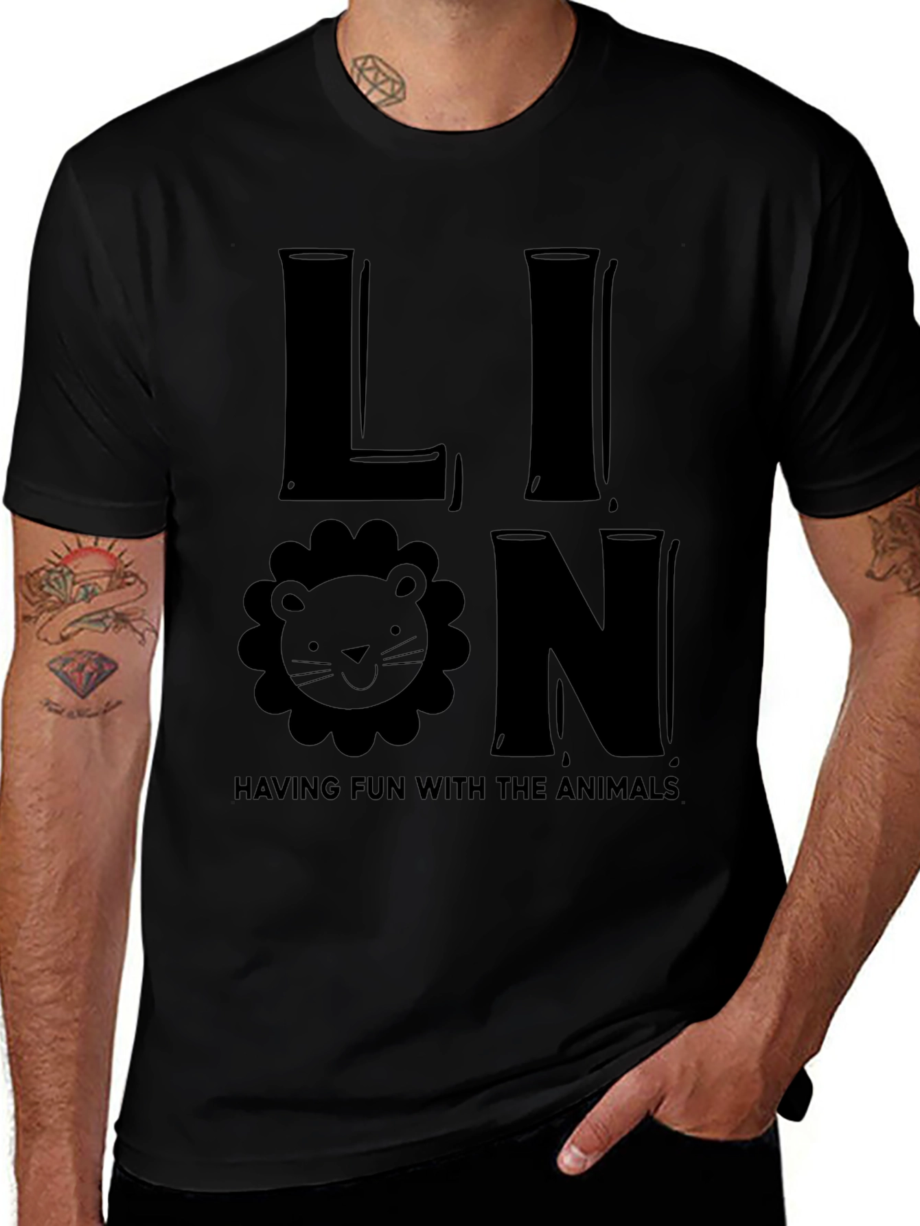 Lion Graphic T-Shirt - Fun Animal Tee