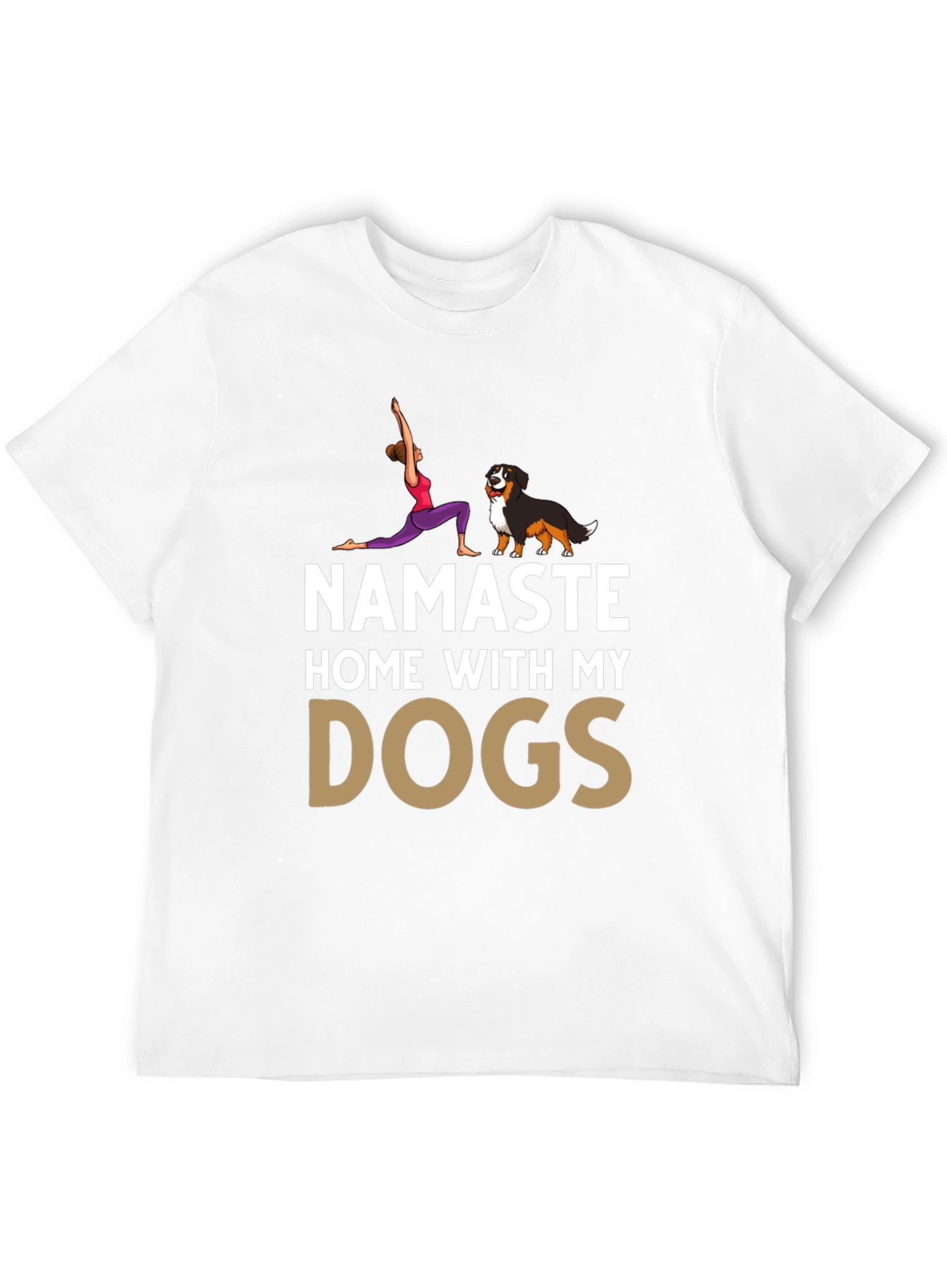 Namaste Home With My Dogs Black T-Shirt