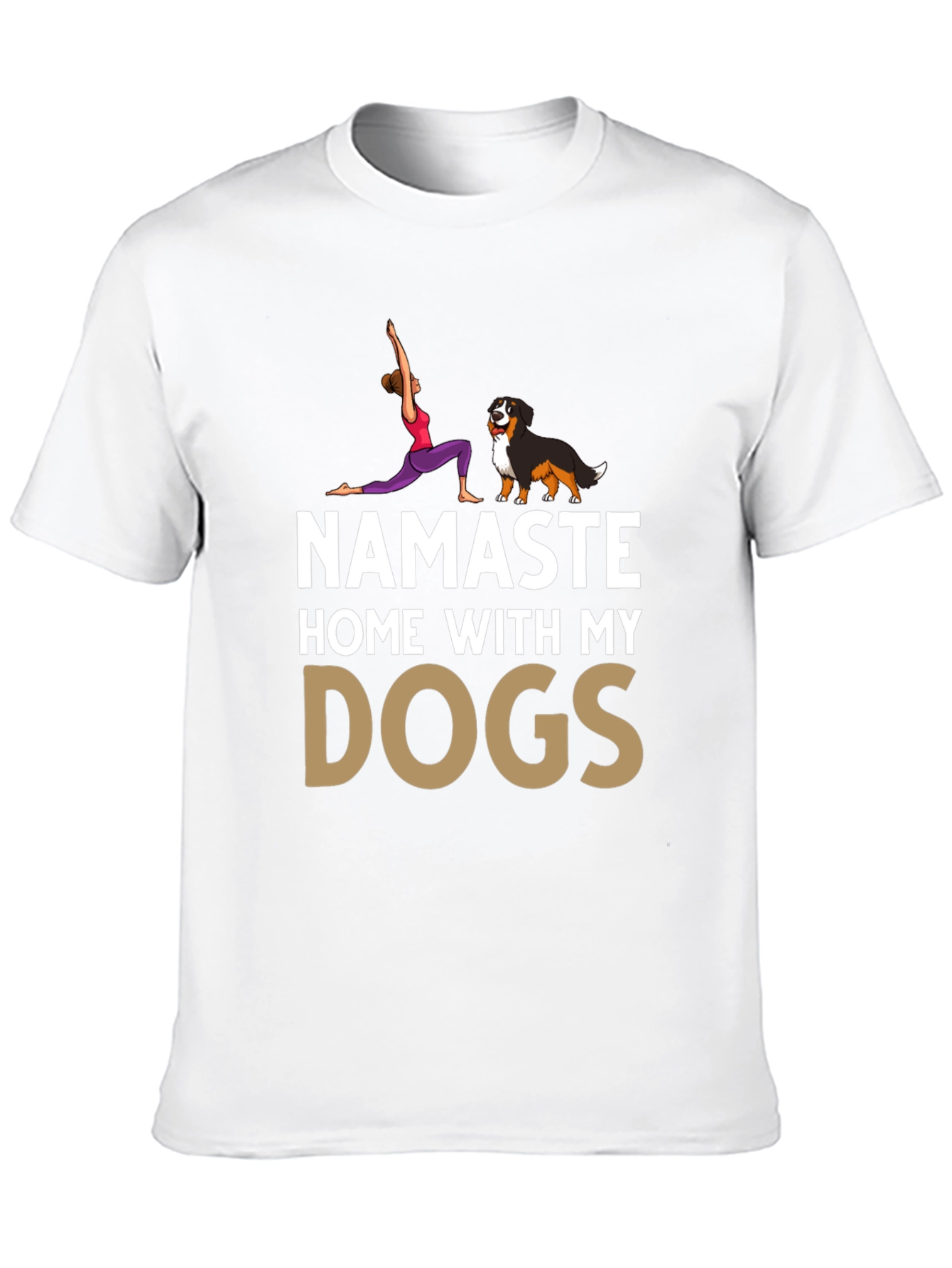 Namaste Home With My Dogs Black T-Shirt