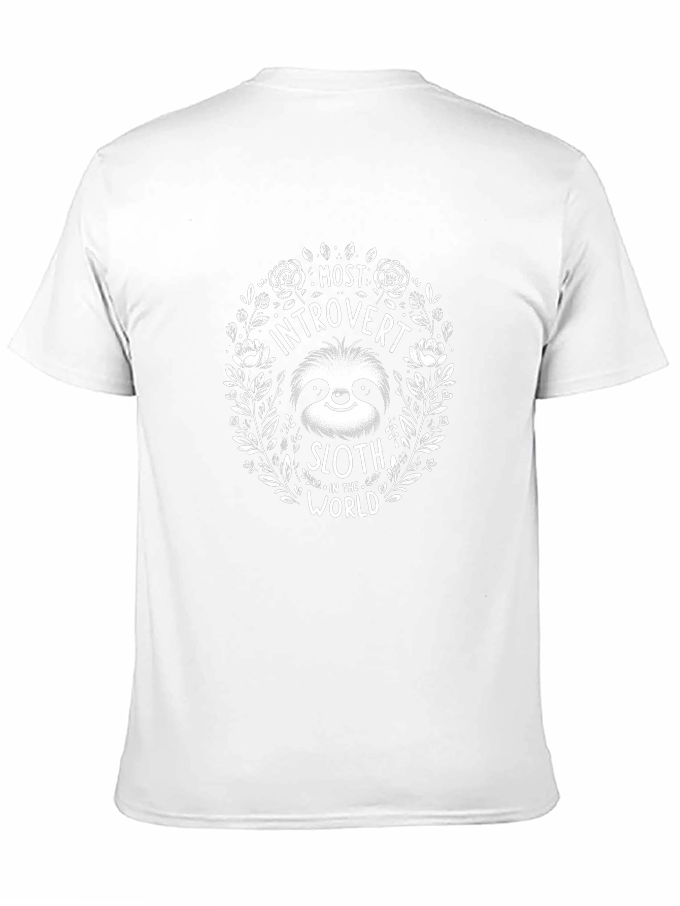 Introvert Sloth Graphic Tee - Unisex Black T-Shirt
