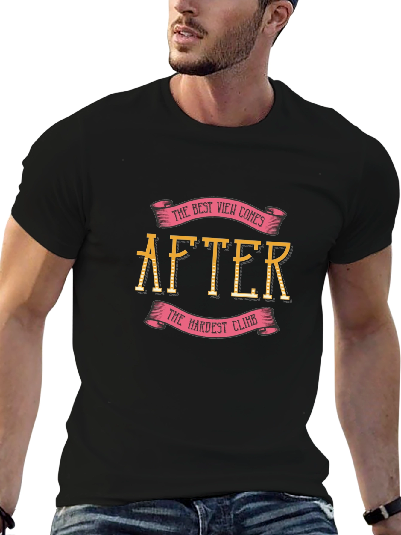 Motivational T-Shirt: The Best View Comes After Climb