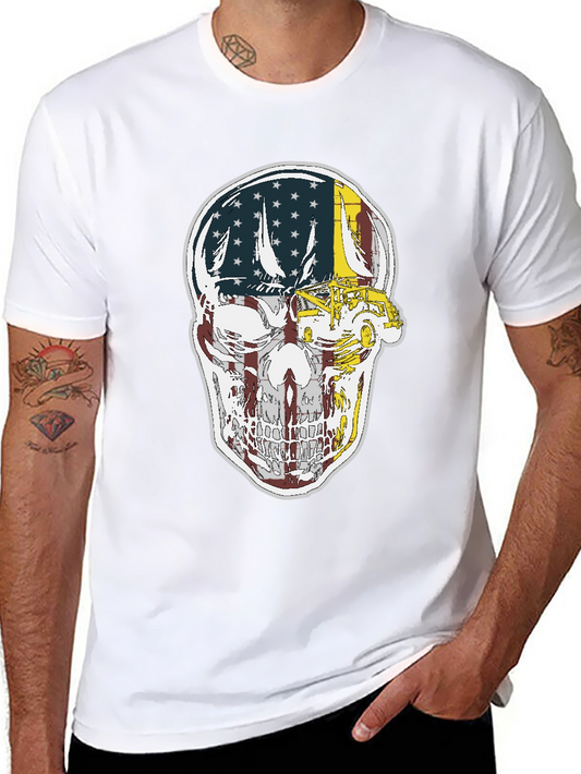 American Skull Tow Truck Graphic T-Shirt