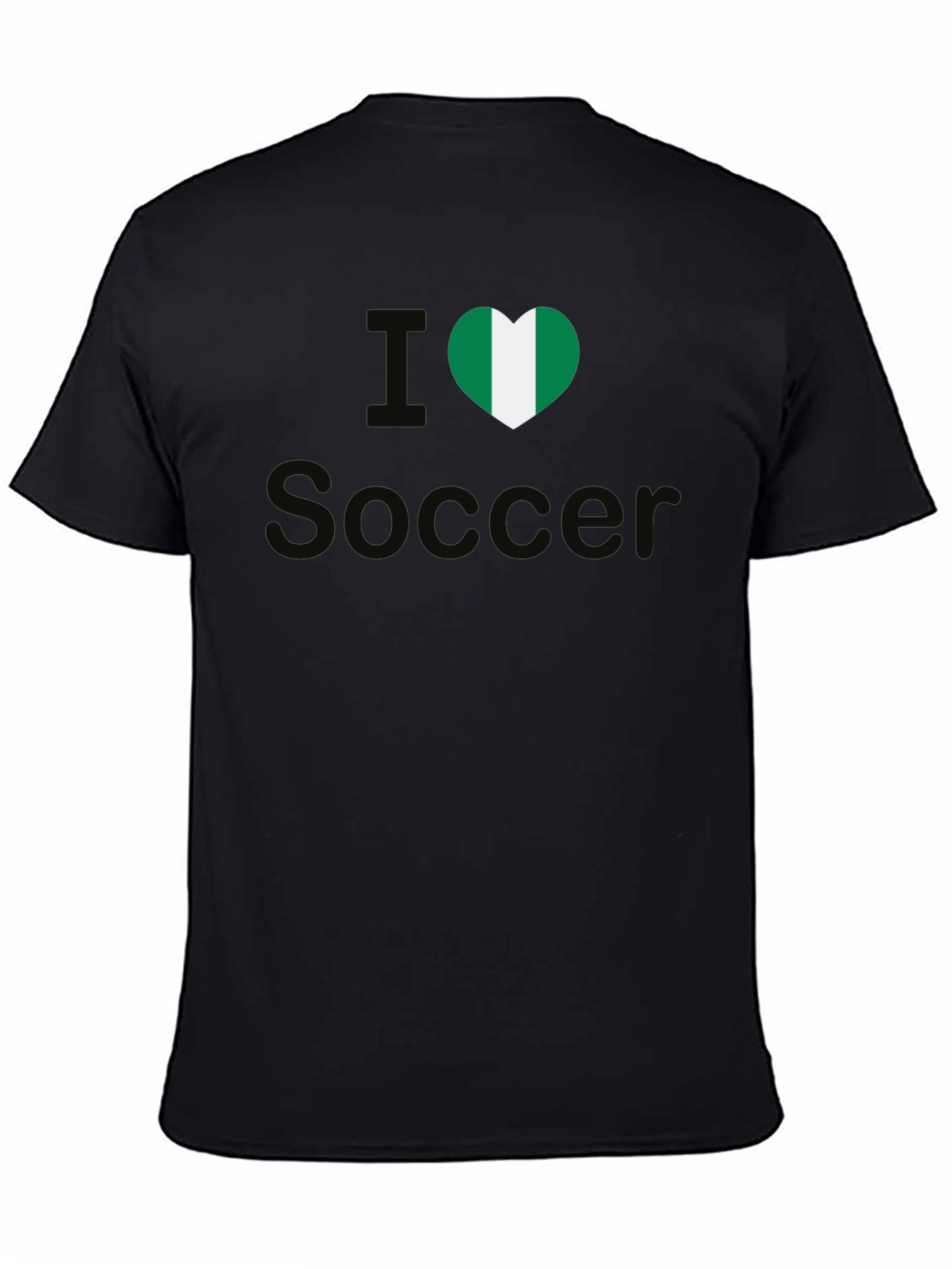 I Love Nigeria Soccer T-Shirt - Black