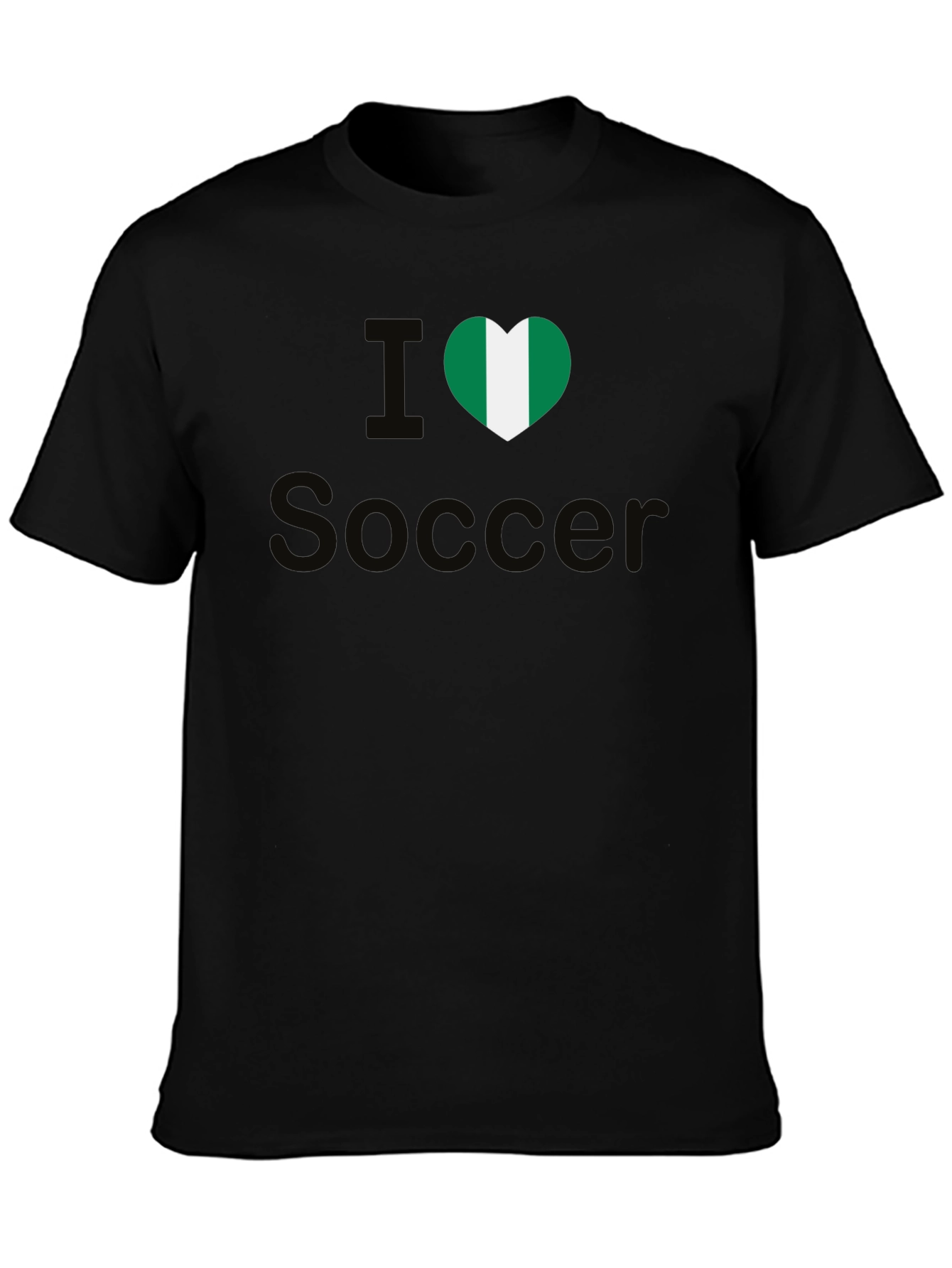I Love Nigeria Soccer T-Shirt - Black