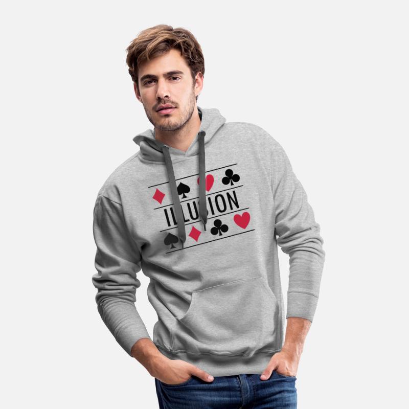 Illusion with card symbols spell magic poker