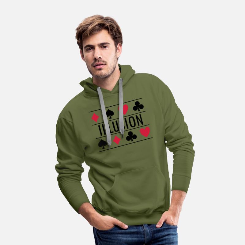 Illusion with card symbols spell magic poker