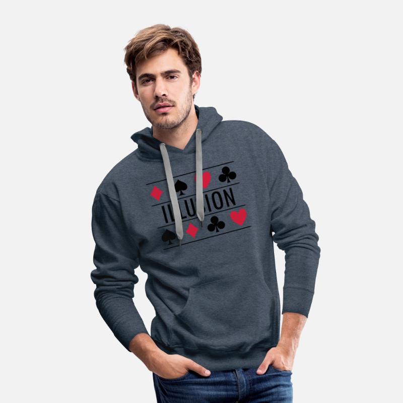 Illusion with card symbols spell magic poker