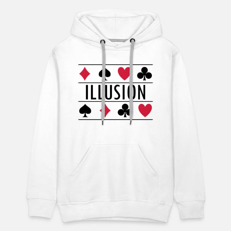 Illusion with card symbols spell magic poker
