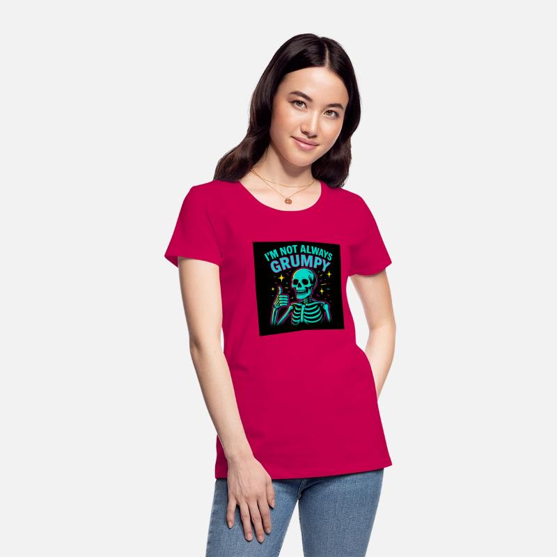 I'm Not Always Grumpy – Funny Skeleton Neon Tee