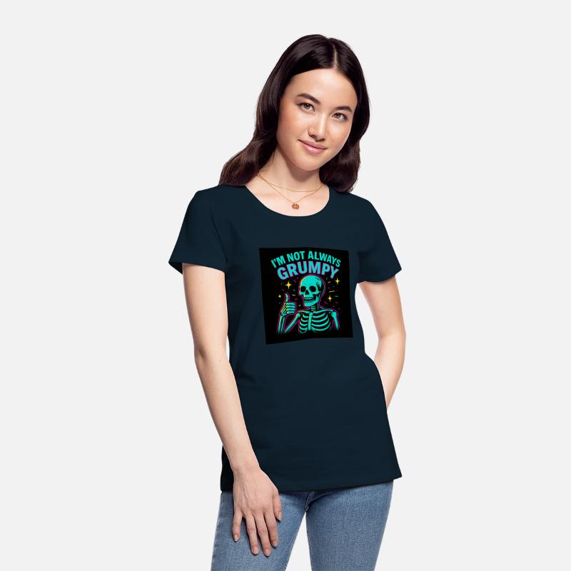 I'm Not Always Grumpy – Funny Skeleton Neon Tee