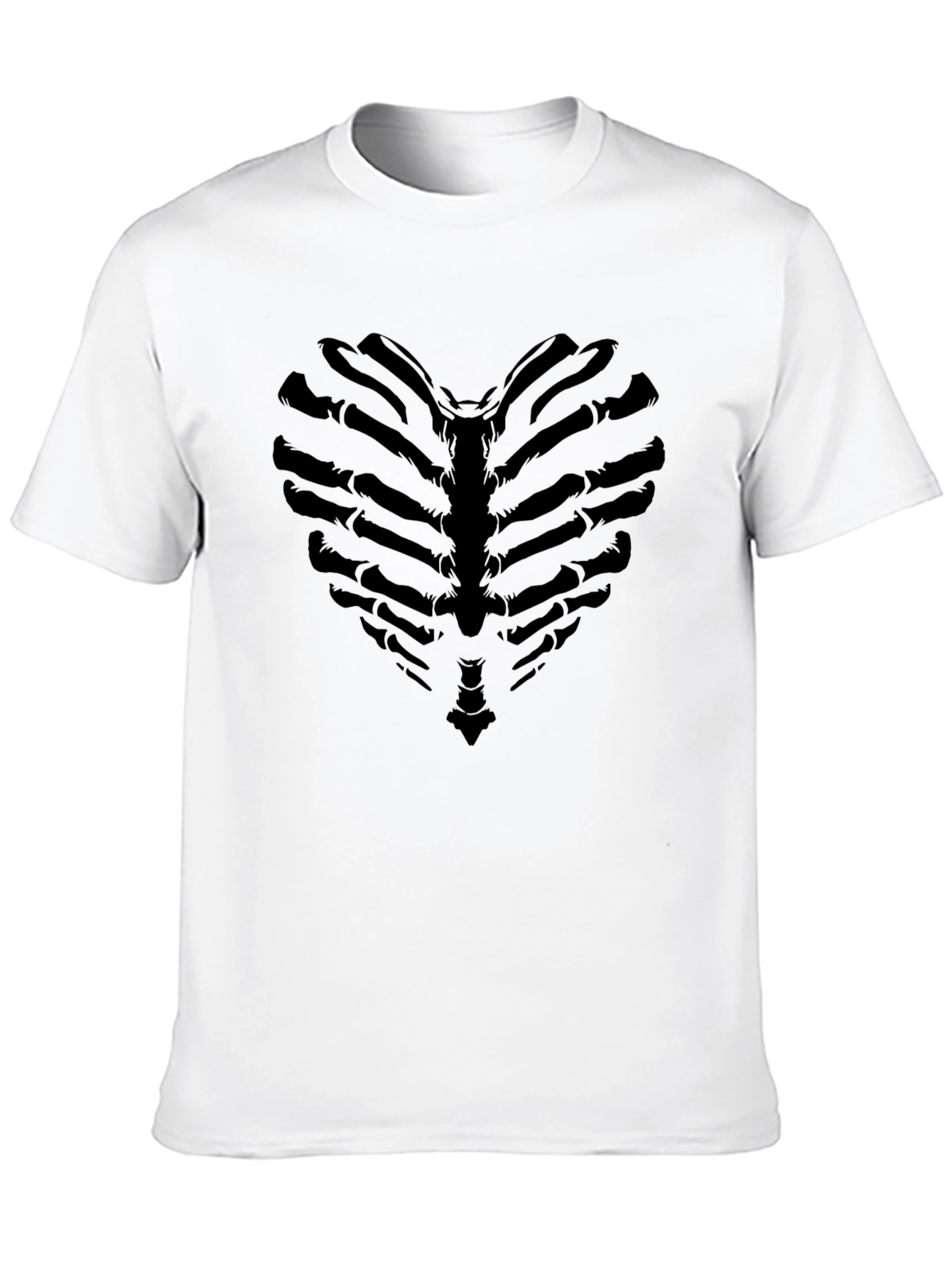 Heart Ribcage Graphic Tee - Black Halloween T-Shirt