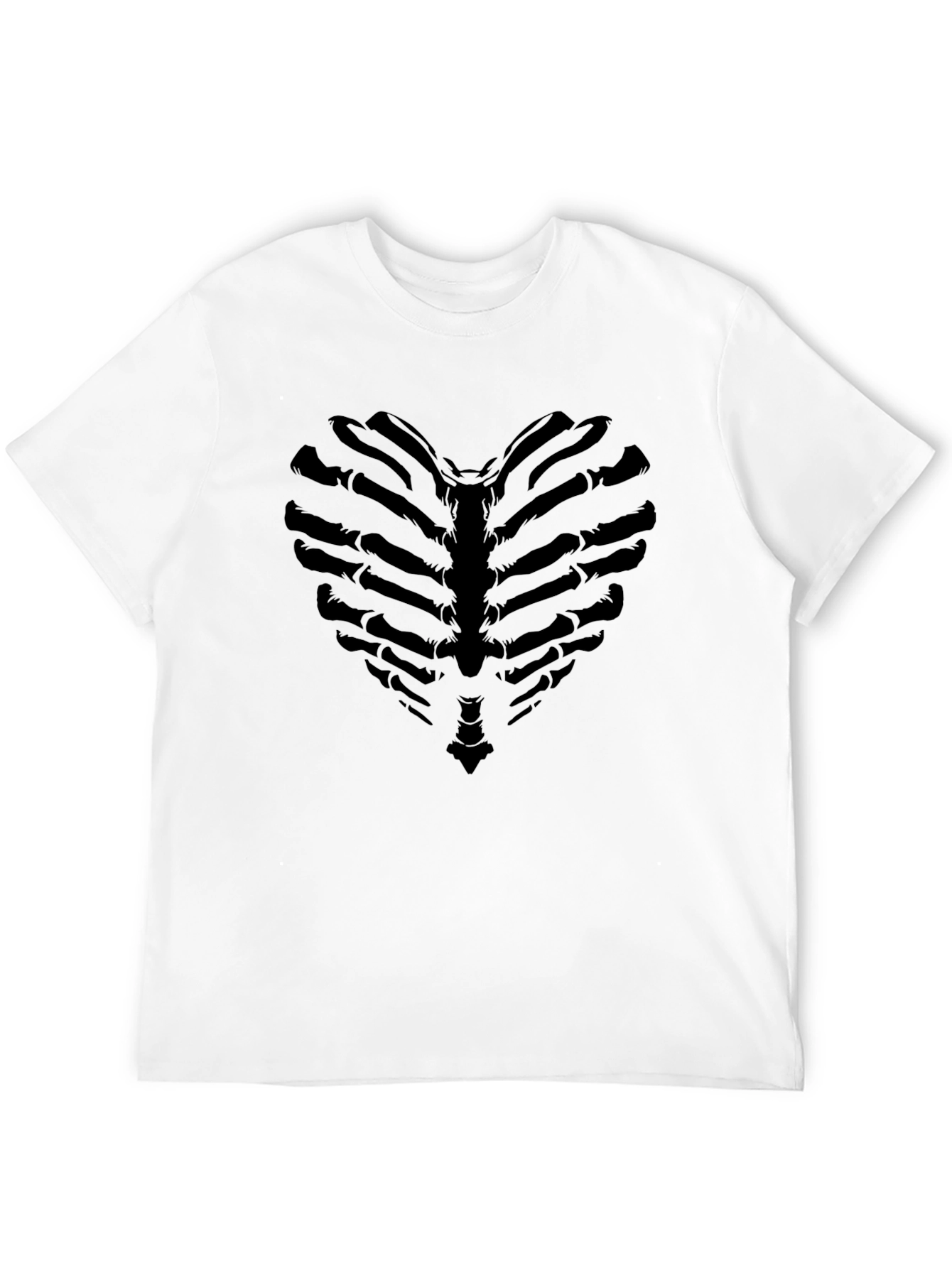 Heart Ribcage Graphic Tee - Black Halloween T-Shirt