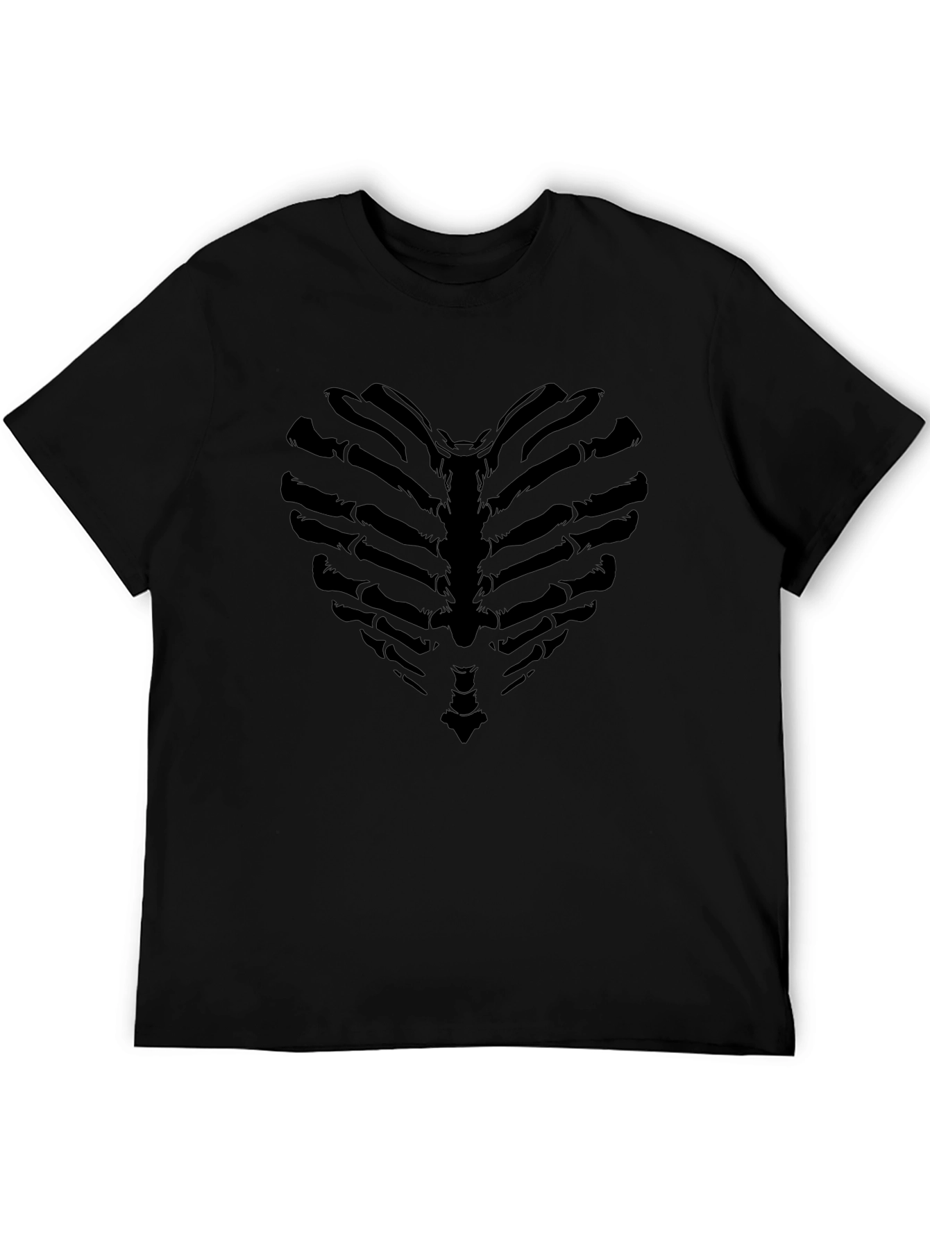 Heart Ribcage Graphic Tee - Black Halloween T-Shirt