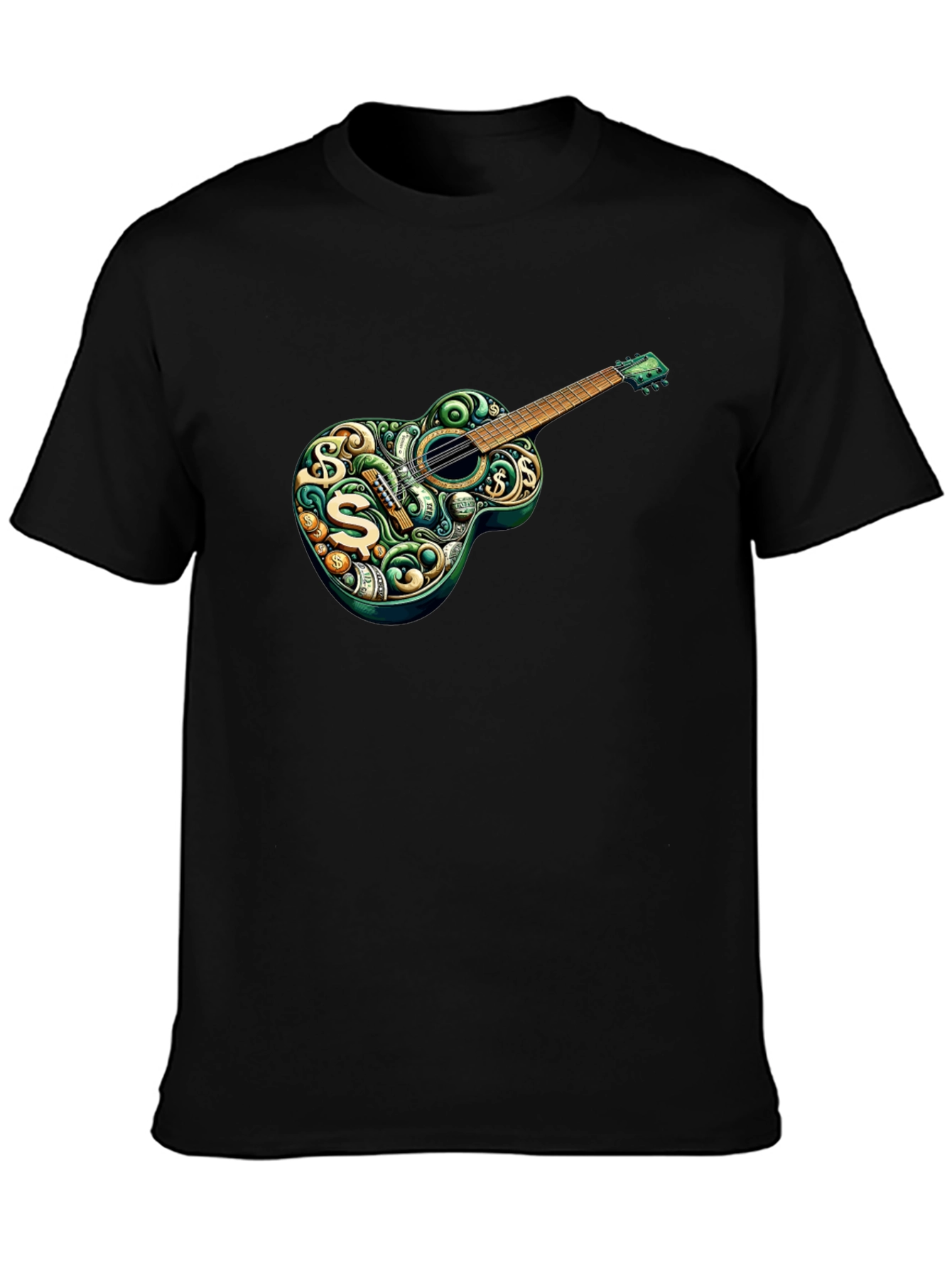 Money Guitar Graphic Tee - Stylish Musician T-Shirt