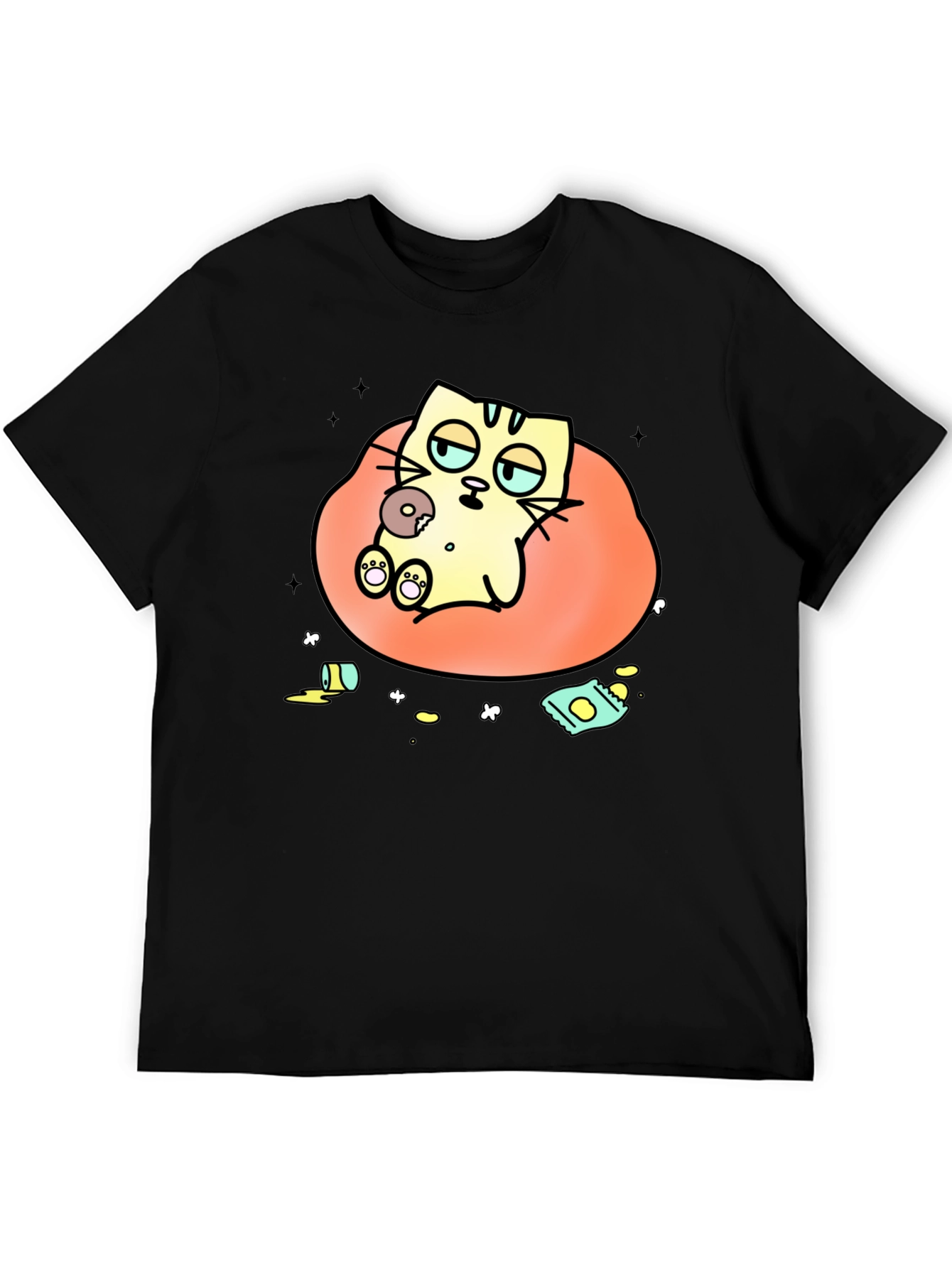 Lazy Cat Cartoon T-Shirt - Relaxed Style