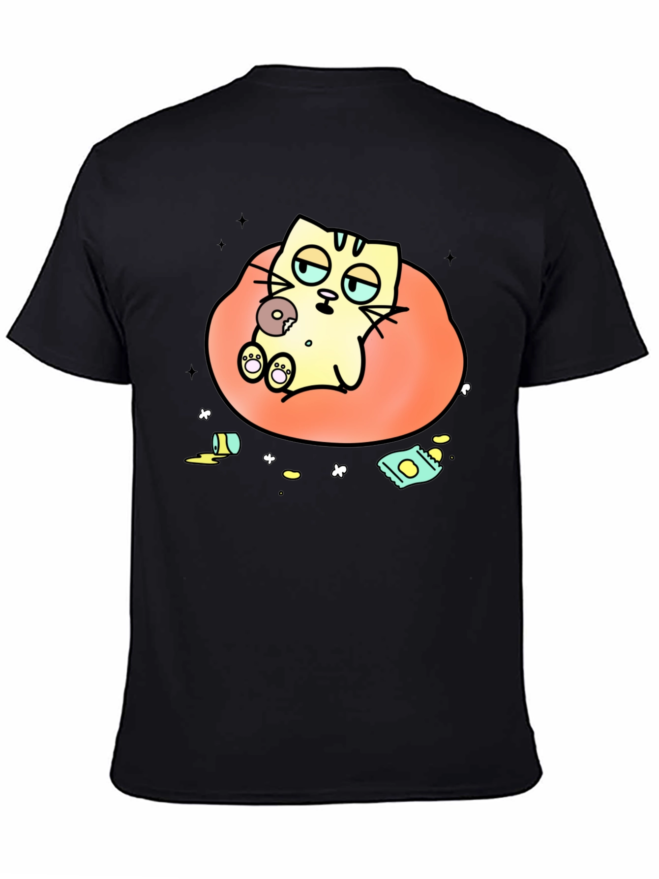Lazy Cat Cartoon T-Shirt - Relaxed Style