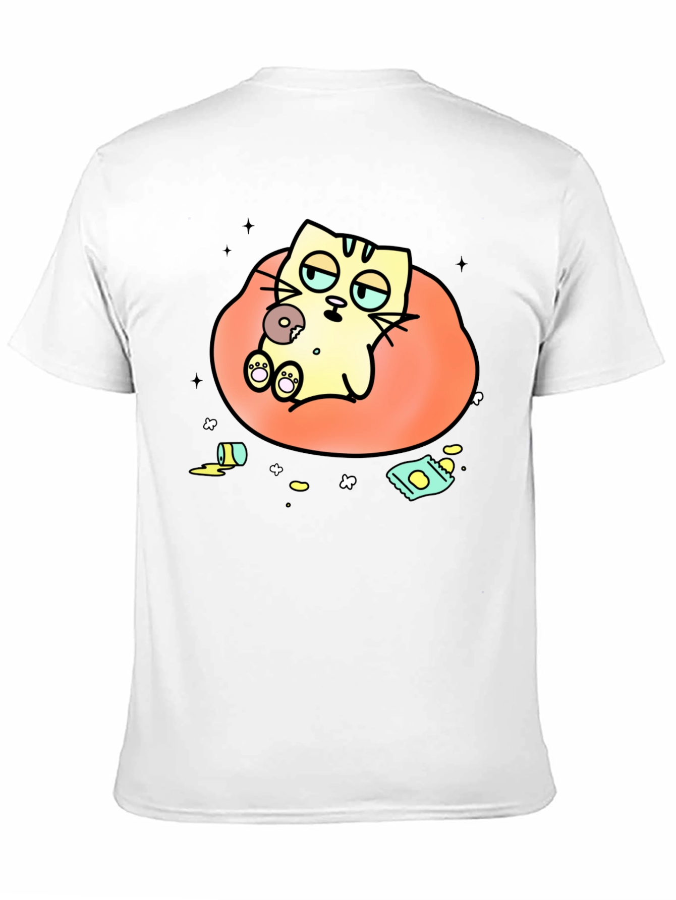Lazy Cat Cartoon T-Shirt - Relaxed Style