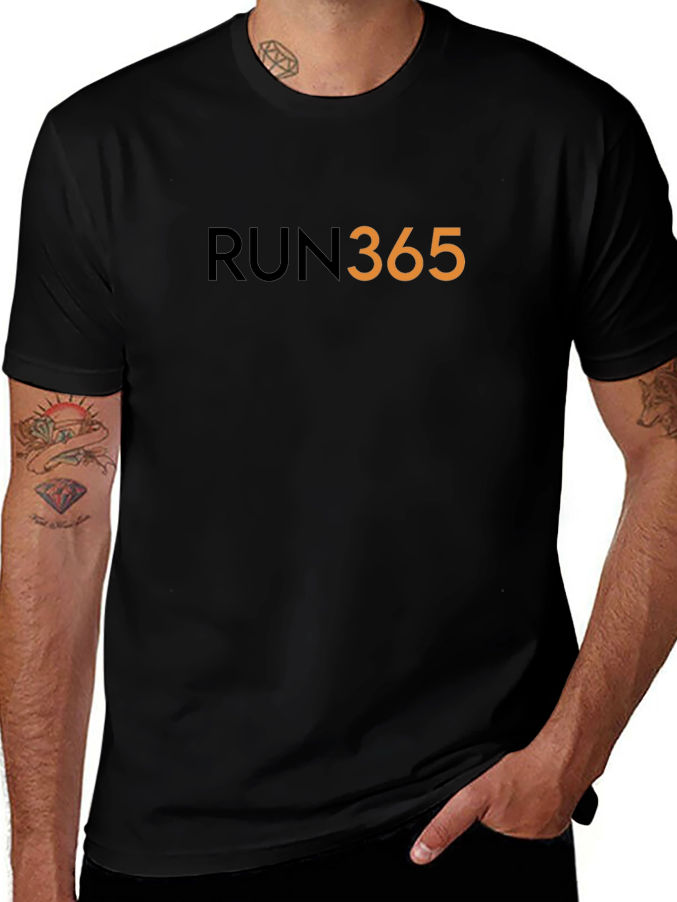 RUN365 Mens Graphic Tee - Black