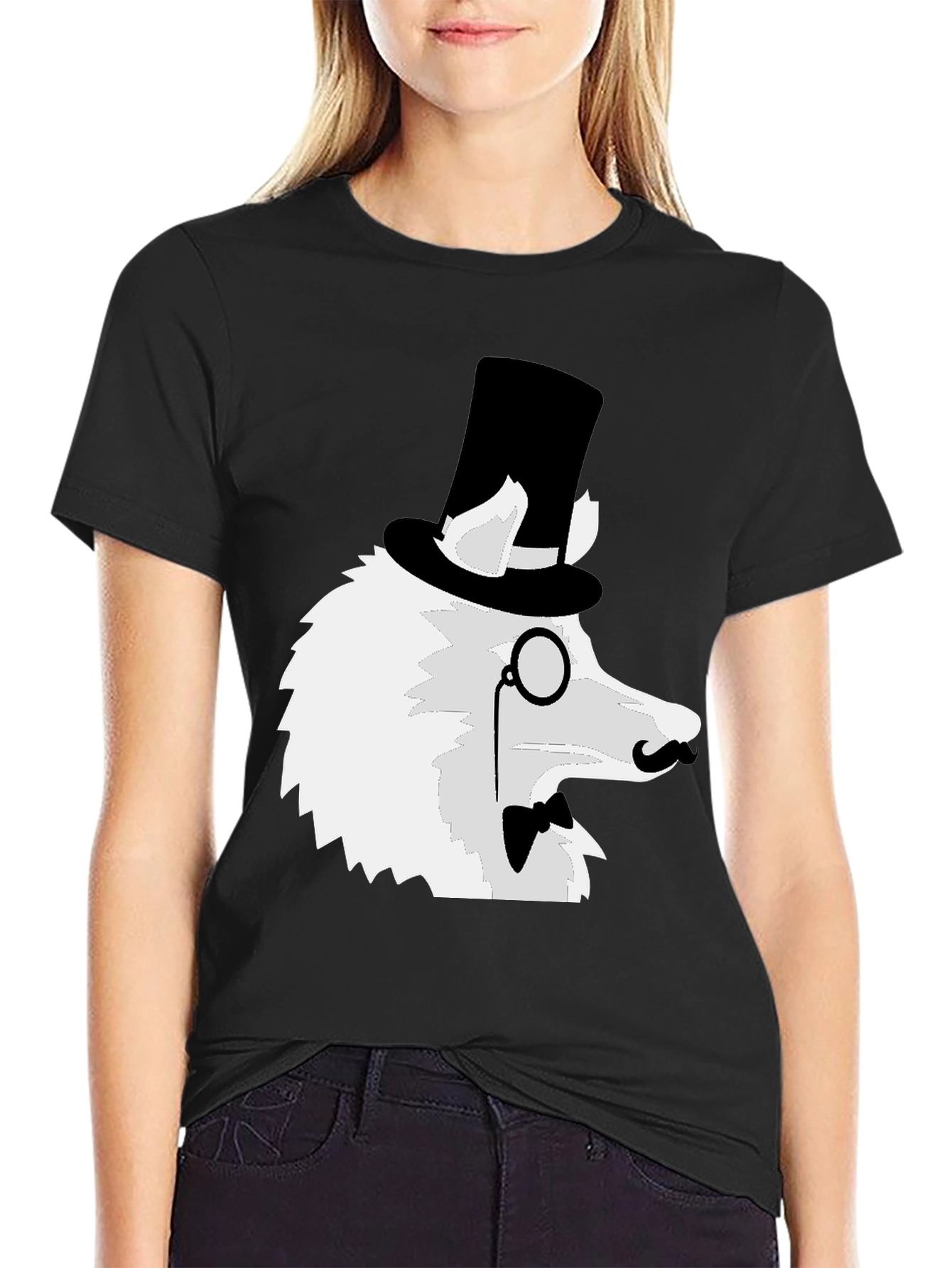 Dapper Dog T-Shirt: Top Hat Monocle Bow Tie