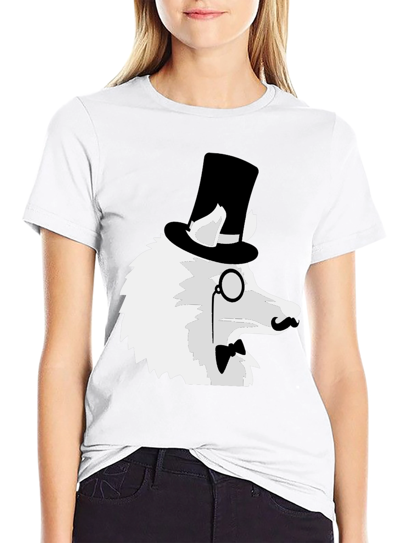 Dapper Dog T-Shirt: Top Hat Monocle Bow Tie
