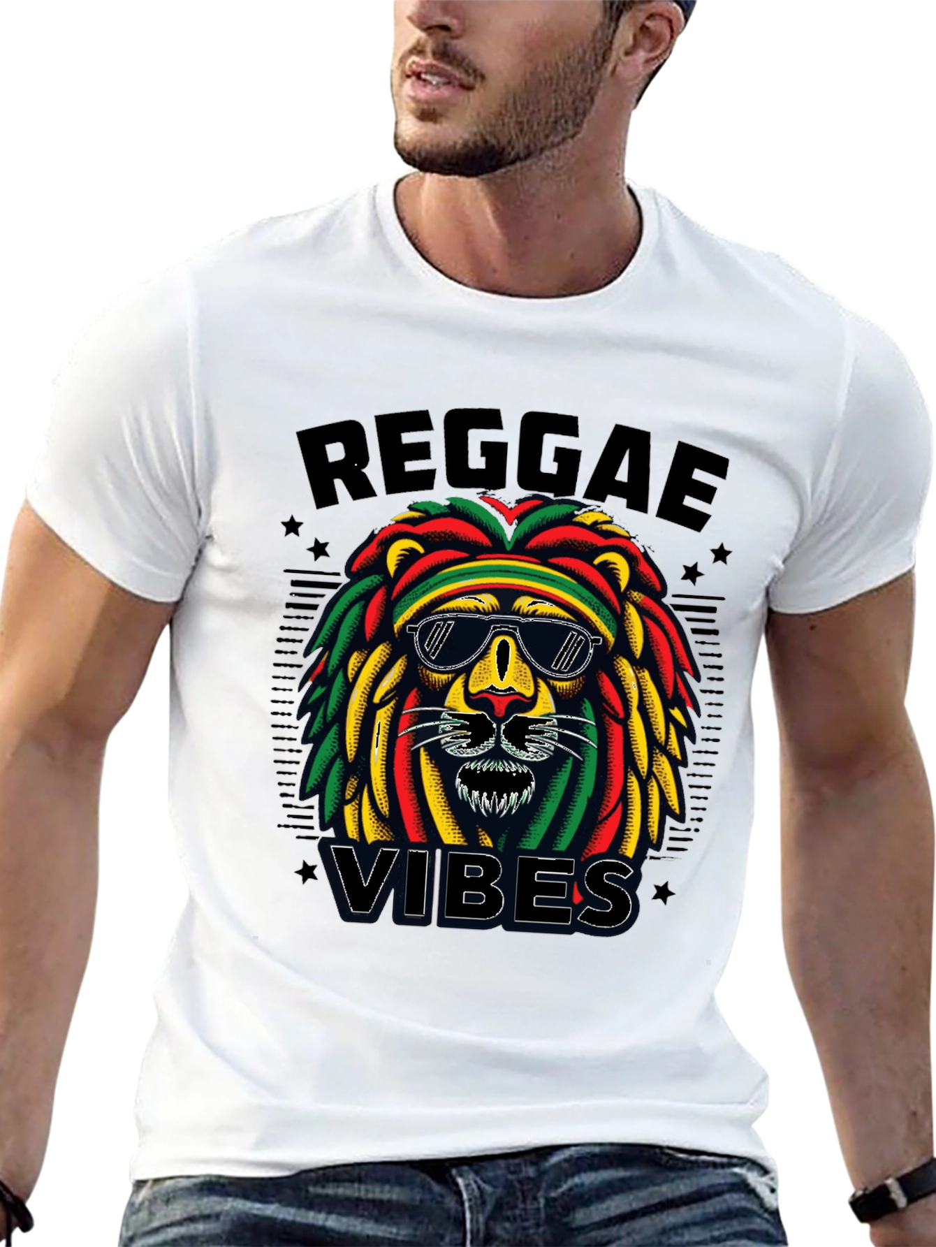 Reggae Vibes Lion Graphic T-Shirt