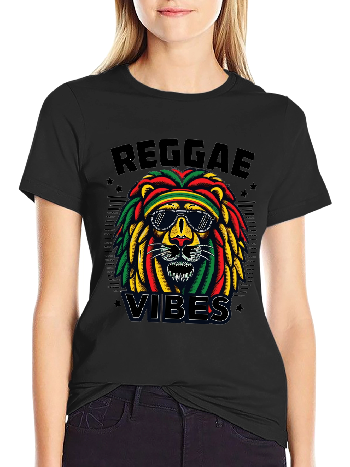 Reggae Vibes Lion Graphic T-Shirt