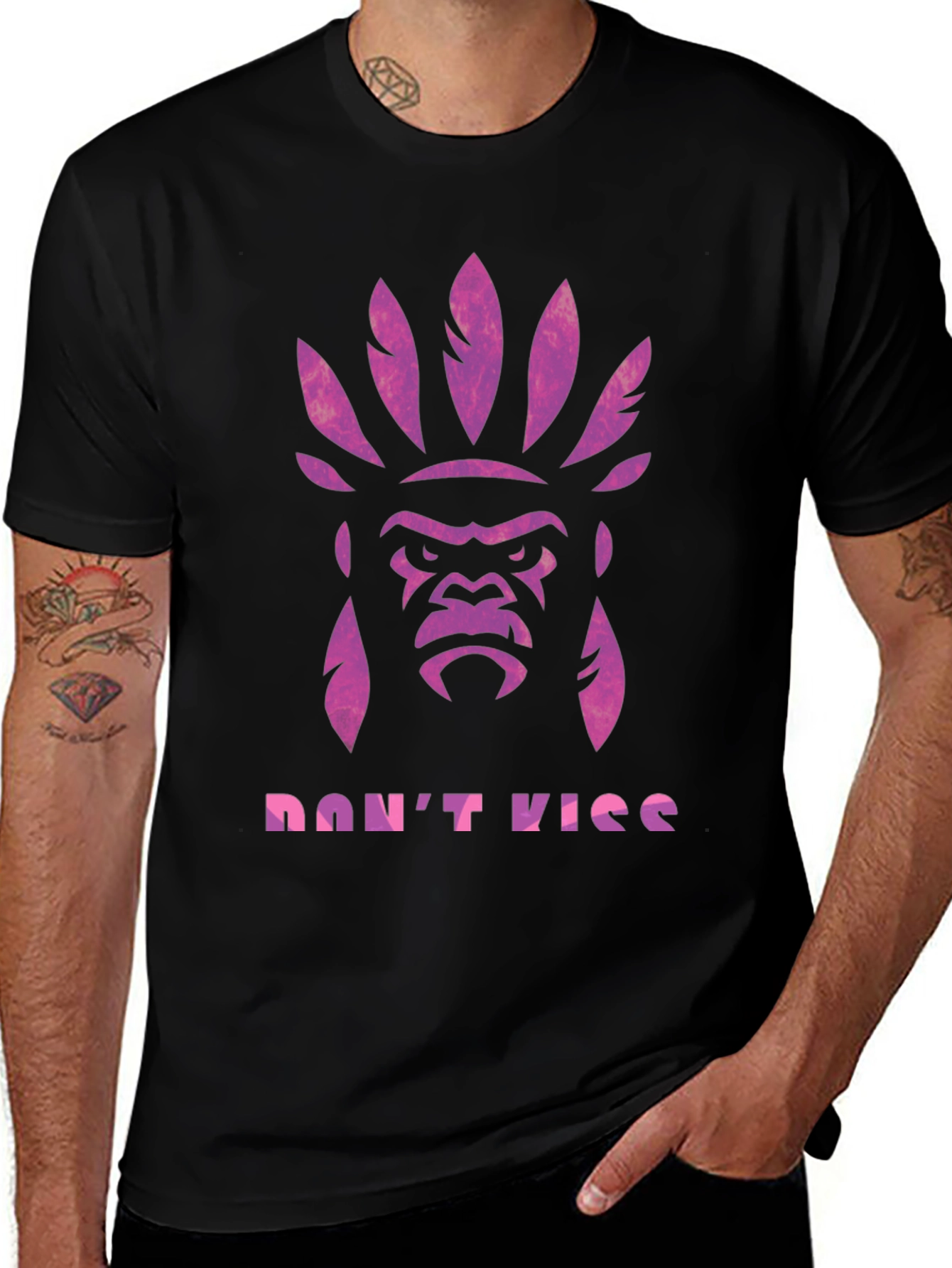 Gorilla Headdress Graphic Print T-Shirt