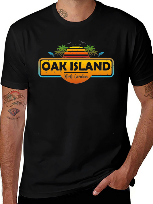 Oak Island North Carolina Tee - Tropical Vibes