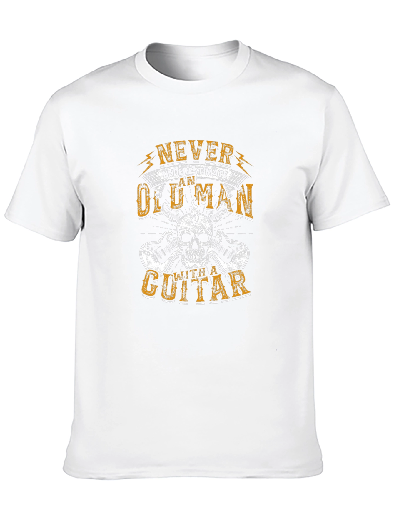 Never Underestimate Old Man with Guitar T-Shirt
