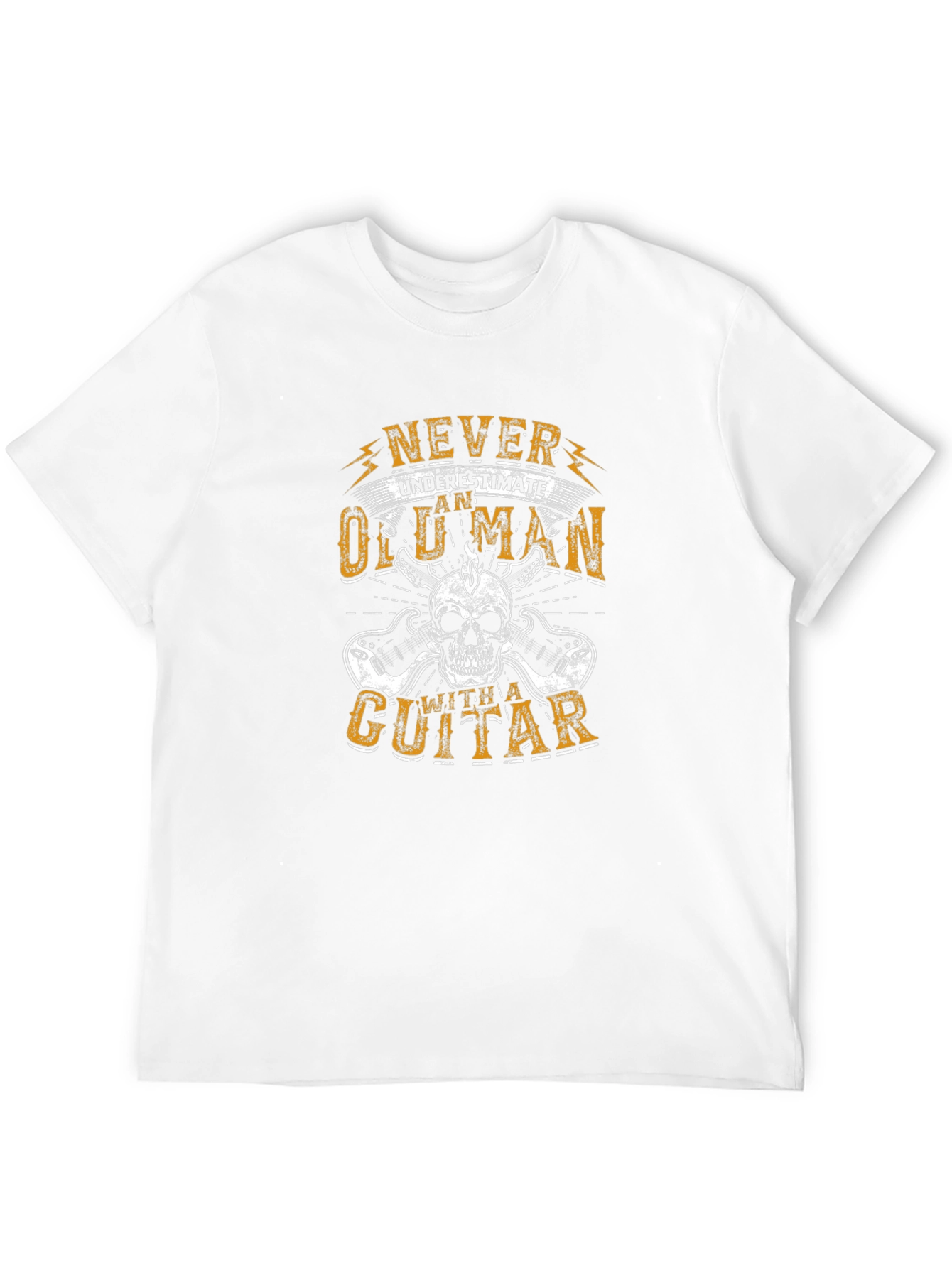 Never Underestimate Old Man with Guitar T-Shirt