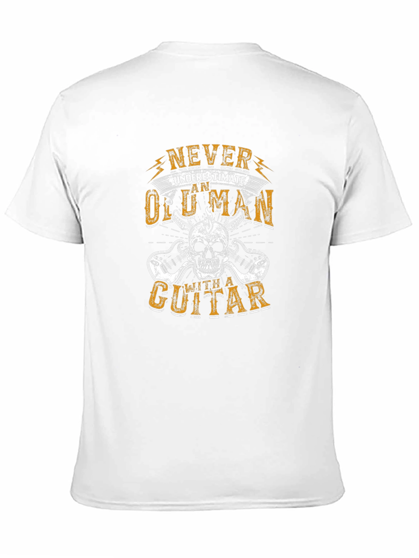 Never Underestimate Old Man with Guitar T-Shirt