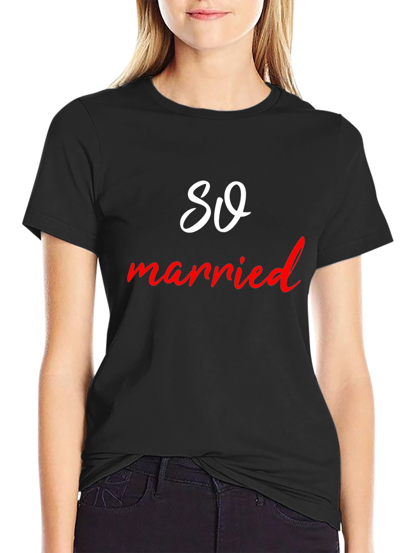 So Married Tee - Black Cotton Blend