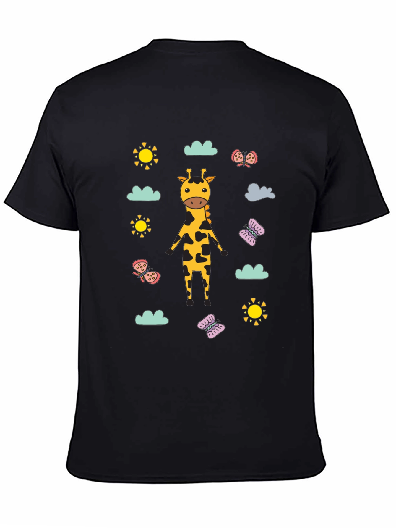 Giraffe Sun and Butterfly Graphic Tee