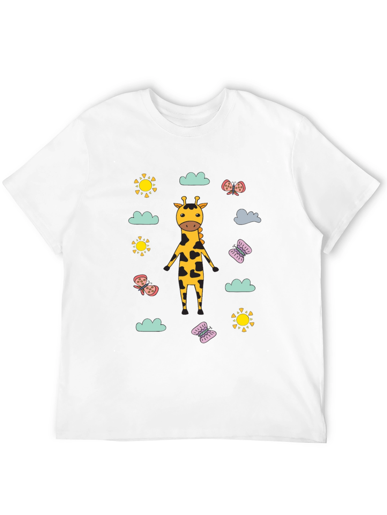 Giraffe Sun and Butterfly Graphic Tee