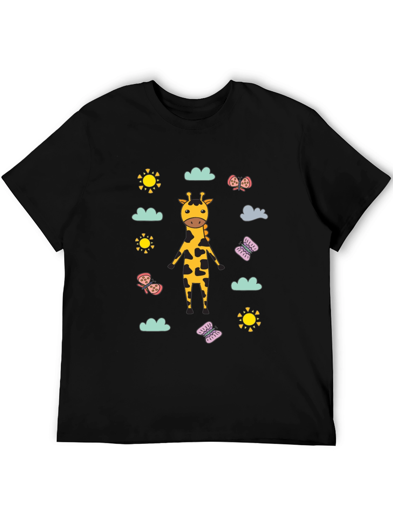 Giraffe Sun and Butterfly Graphic Tee