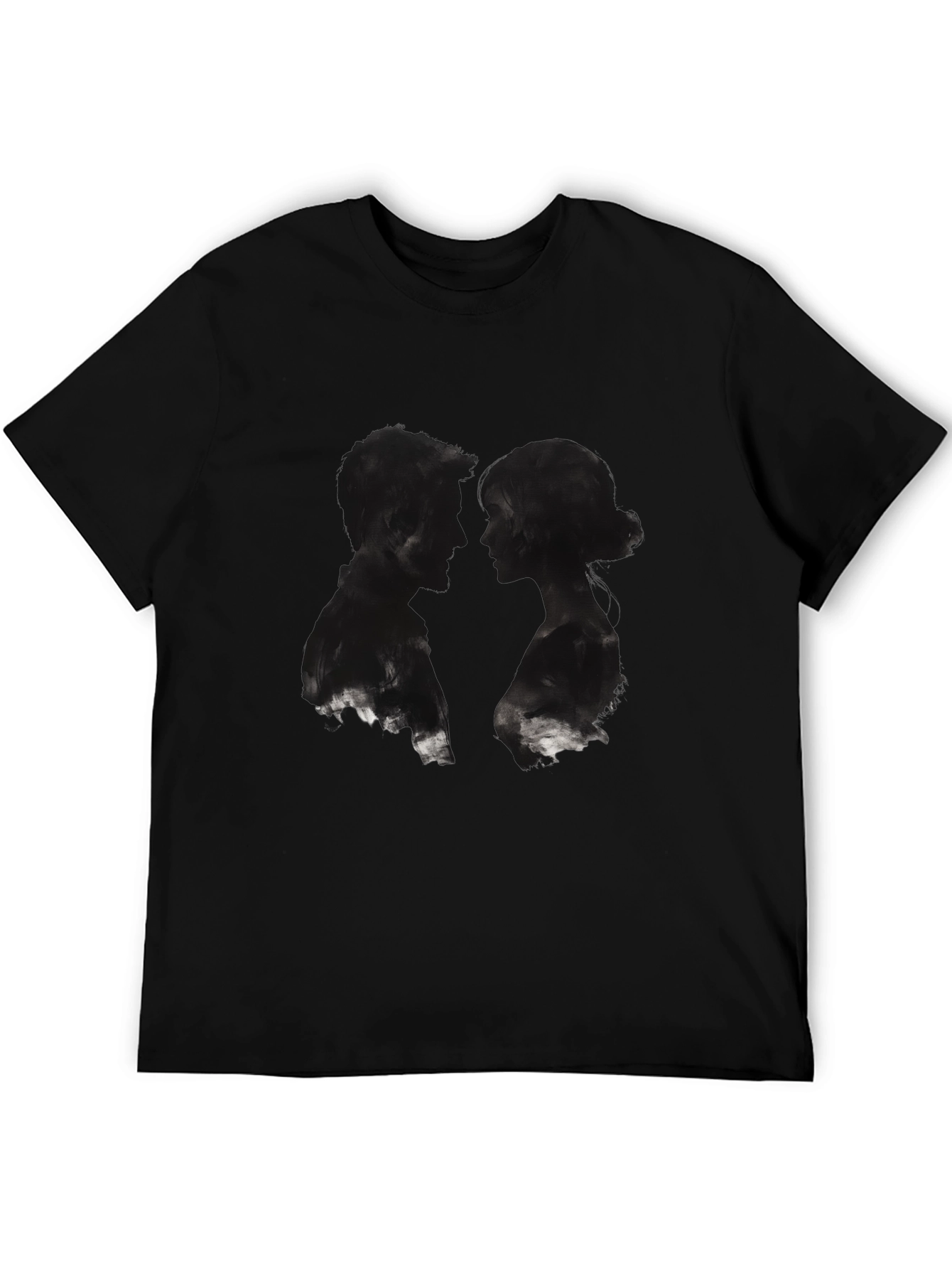 Silhouette Couple Graphic Black T-Shirt