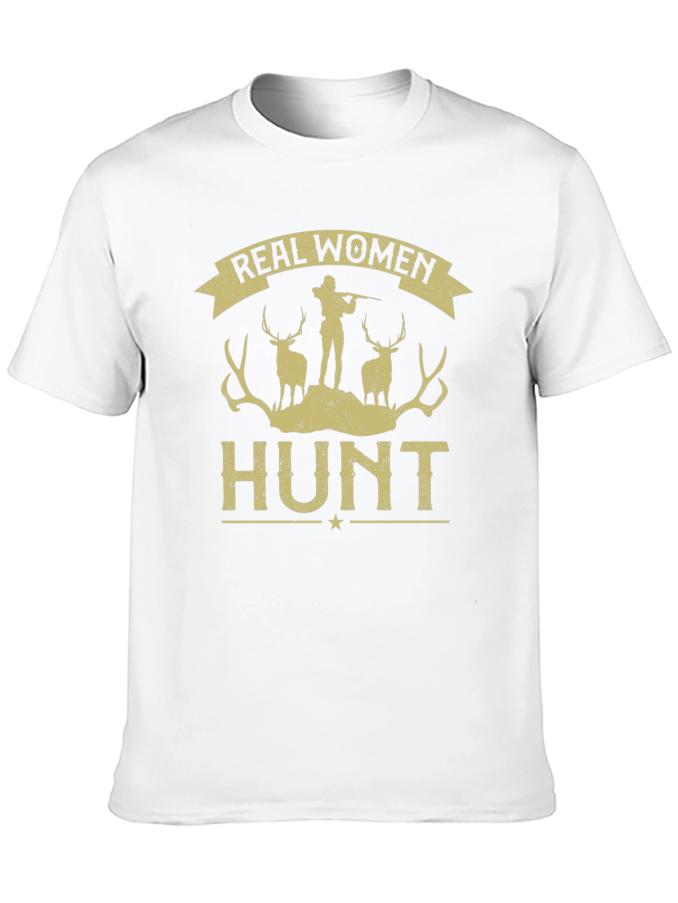 Real Women Hunt Graphic Tee - Black Cotton