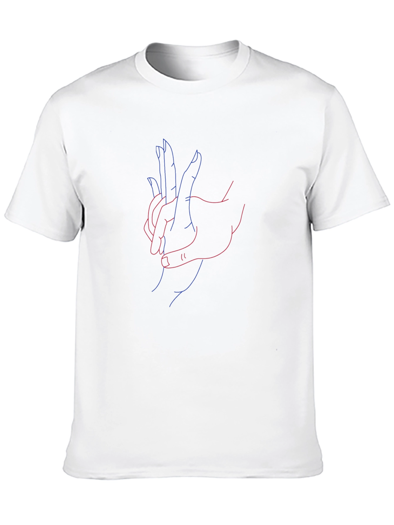Line Art Hands Graphic Tee - Soft Black T-Shirt